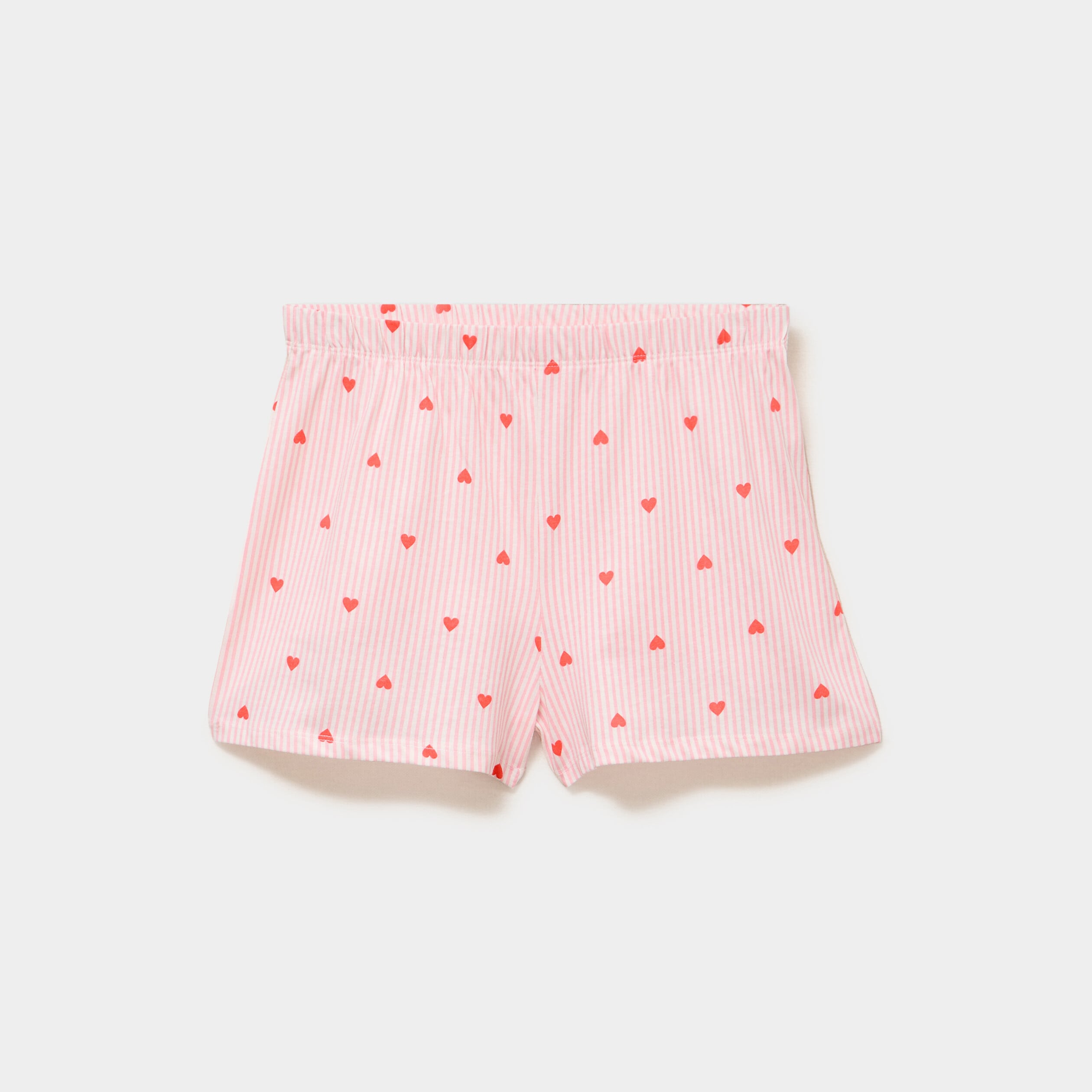 Bas de pyjama short coton ecru femme