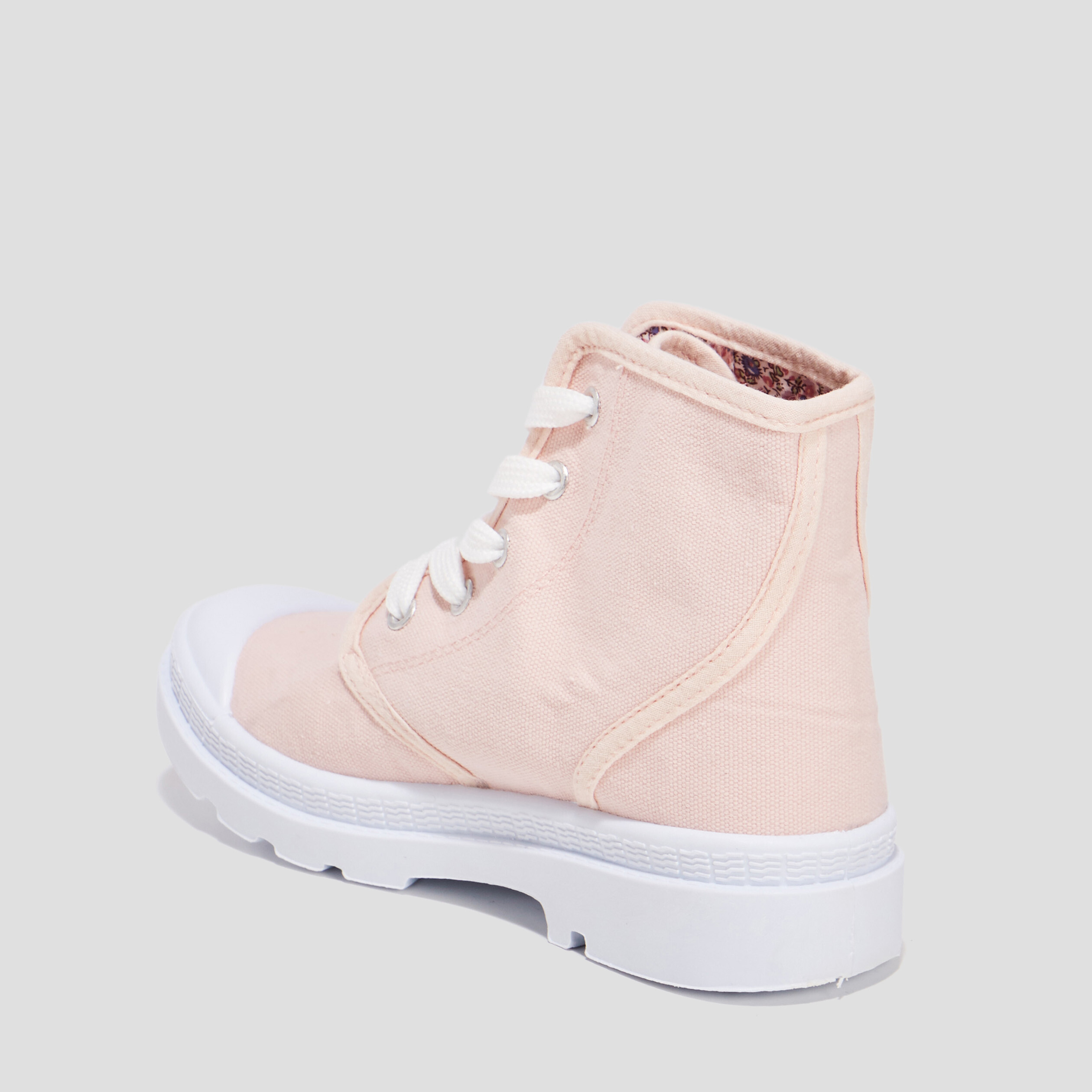 Baskets montantes crant es en toile rose fille