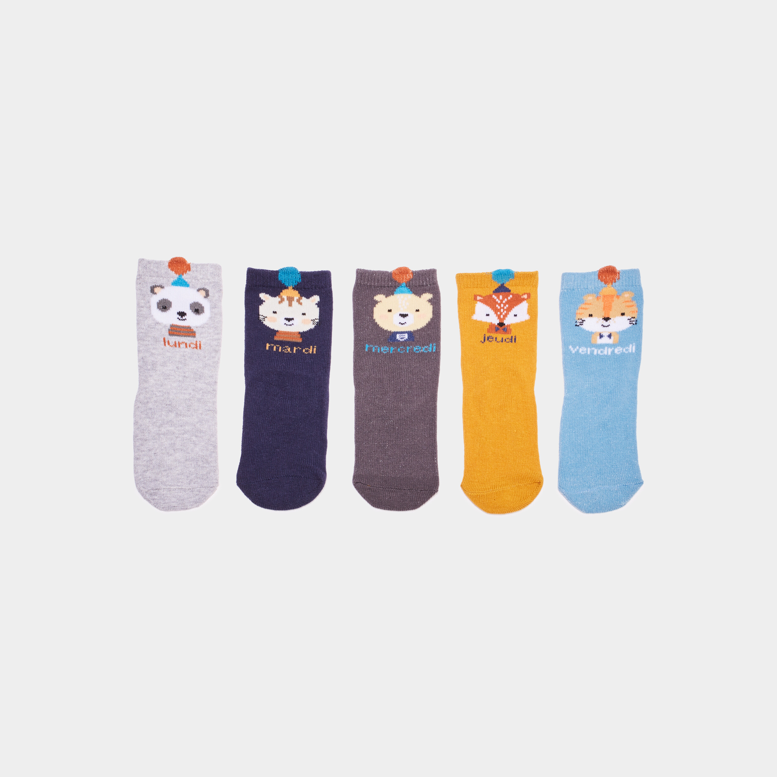 lot 5 paires chaussettes coton multicolore bebeg Lot 5 paires chaussettes coton multicolore bébé garçon