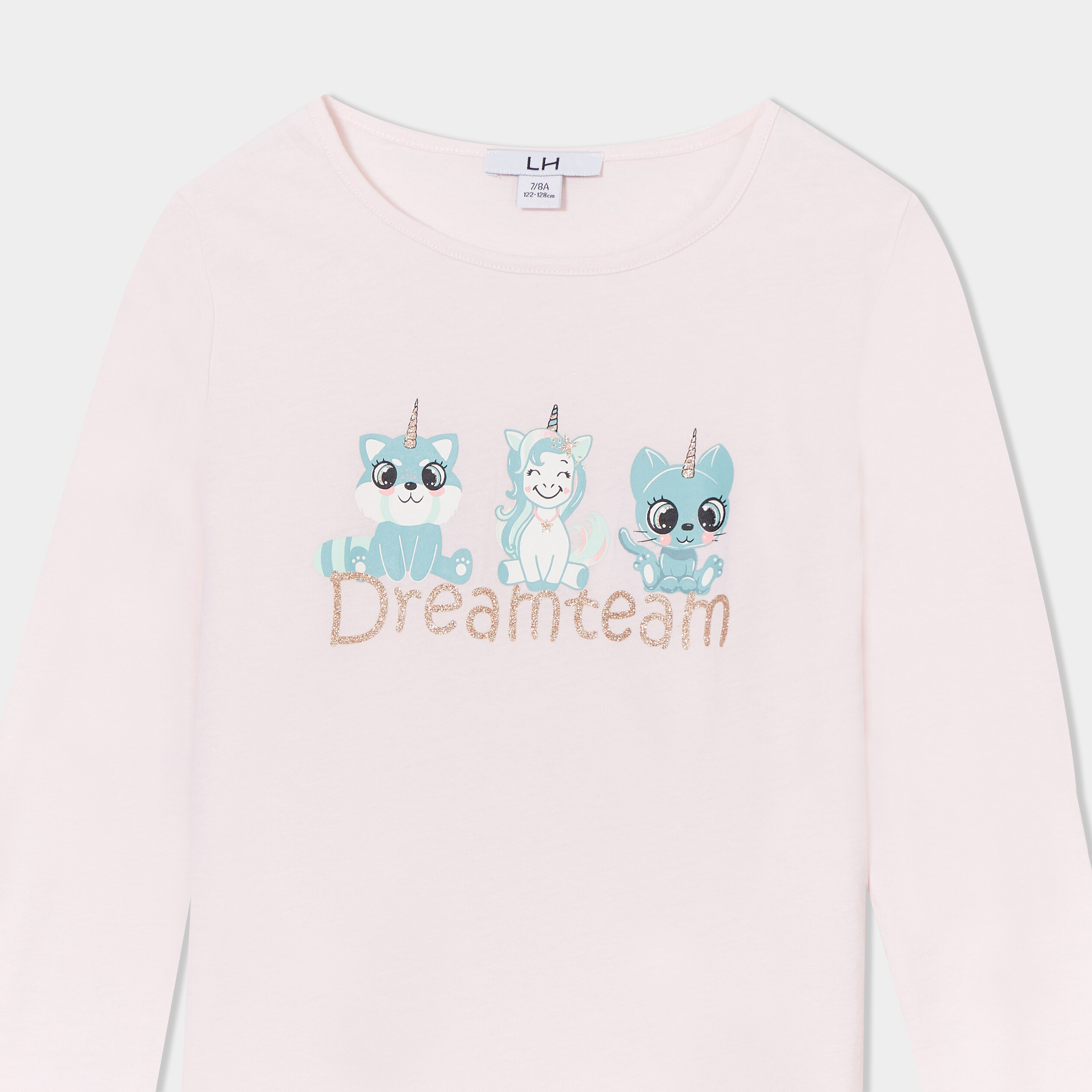 ensemble pyjama pantalon t shirt coton rose poudree fille Ensemble pyjama pantalon t-shirt coton rose poudrée fille