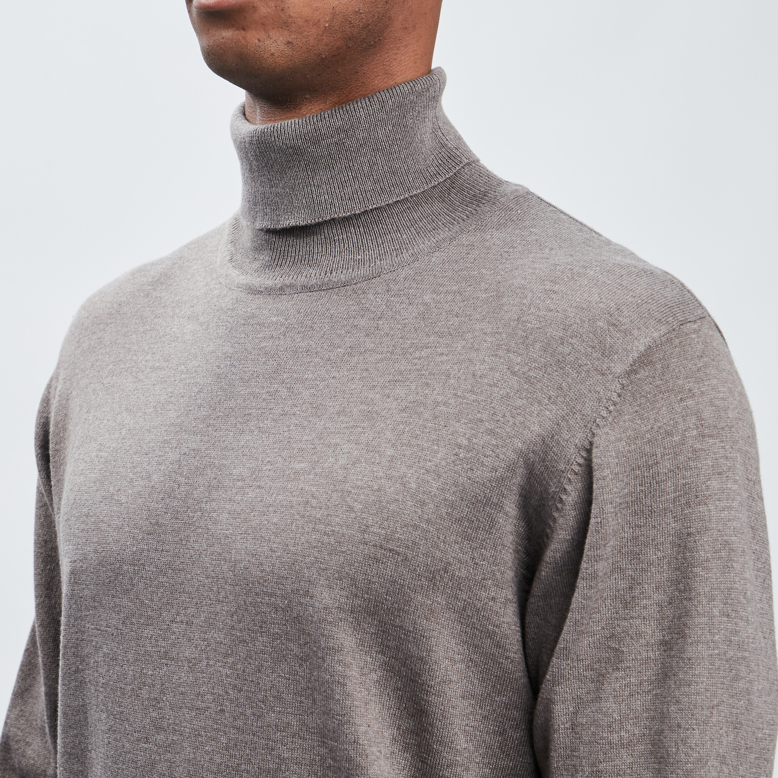 pull avec col roule taupe homme Pull avec col roulé taupe homme