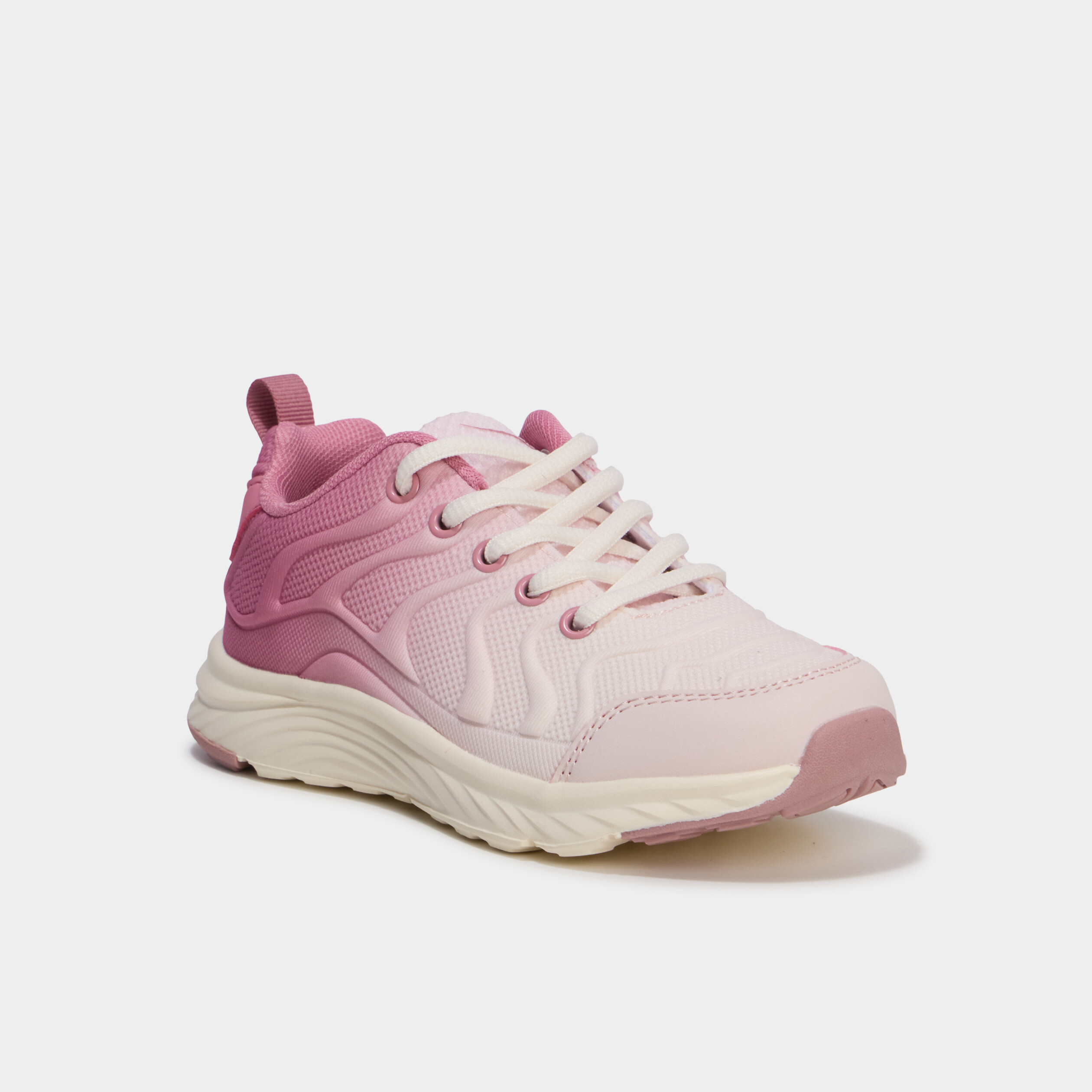 Baskets running &agrave; lacets rose fille