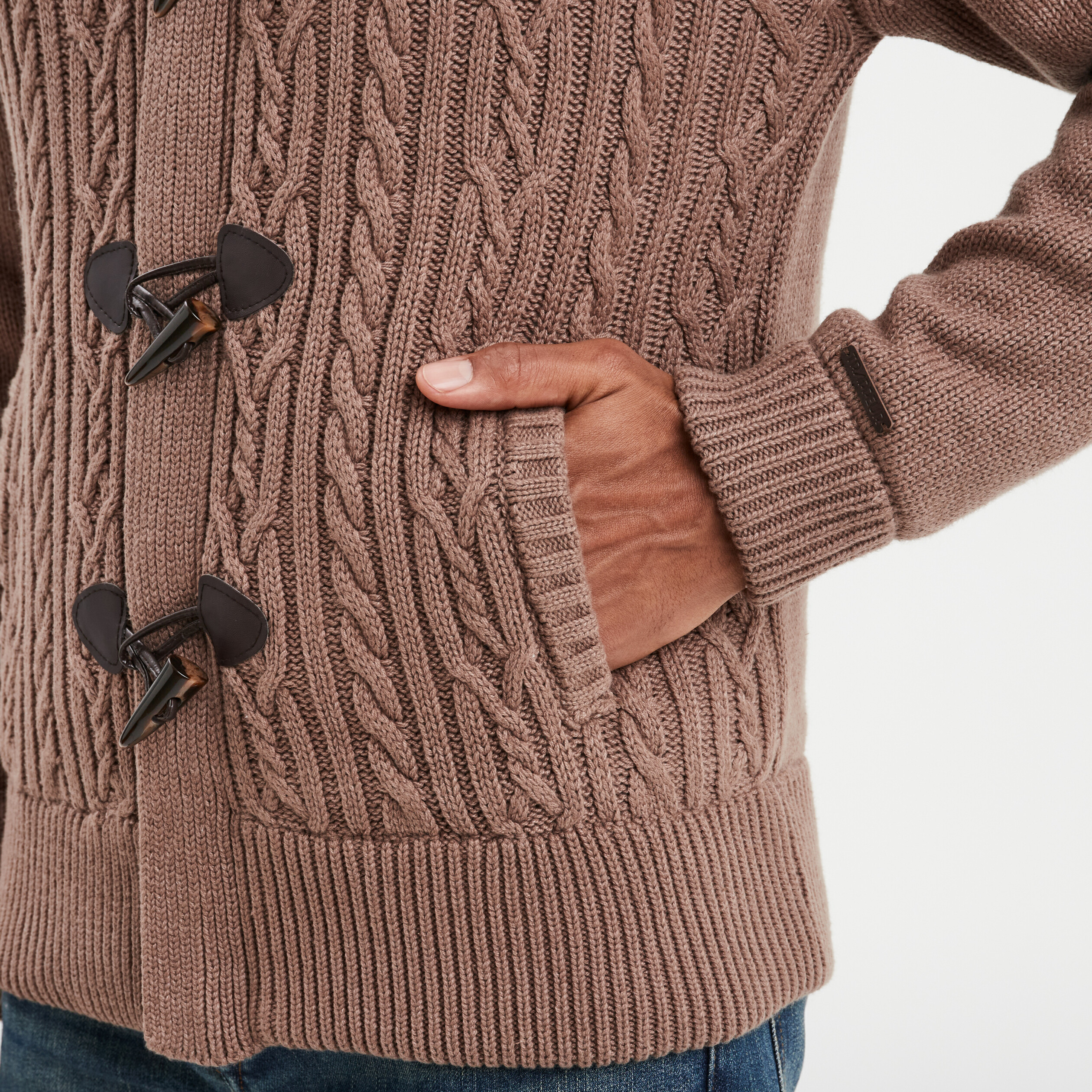 Blouson à capuche doublé polaire à chevron écru et beige - Mode