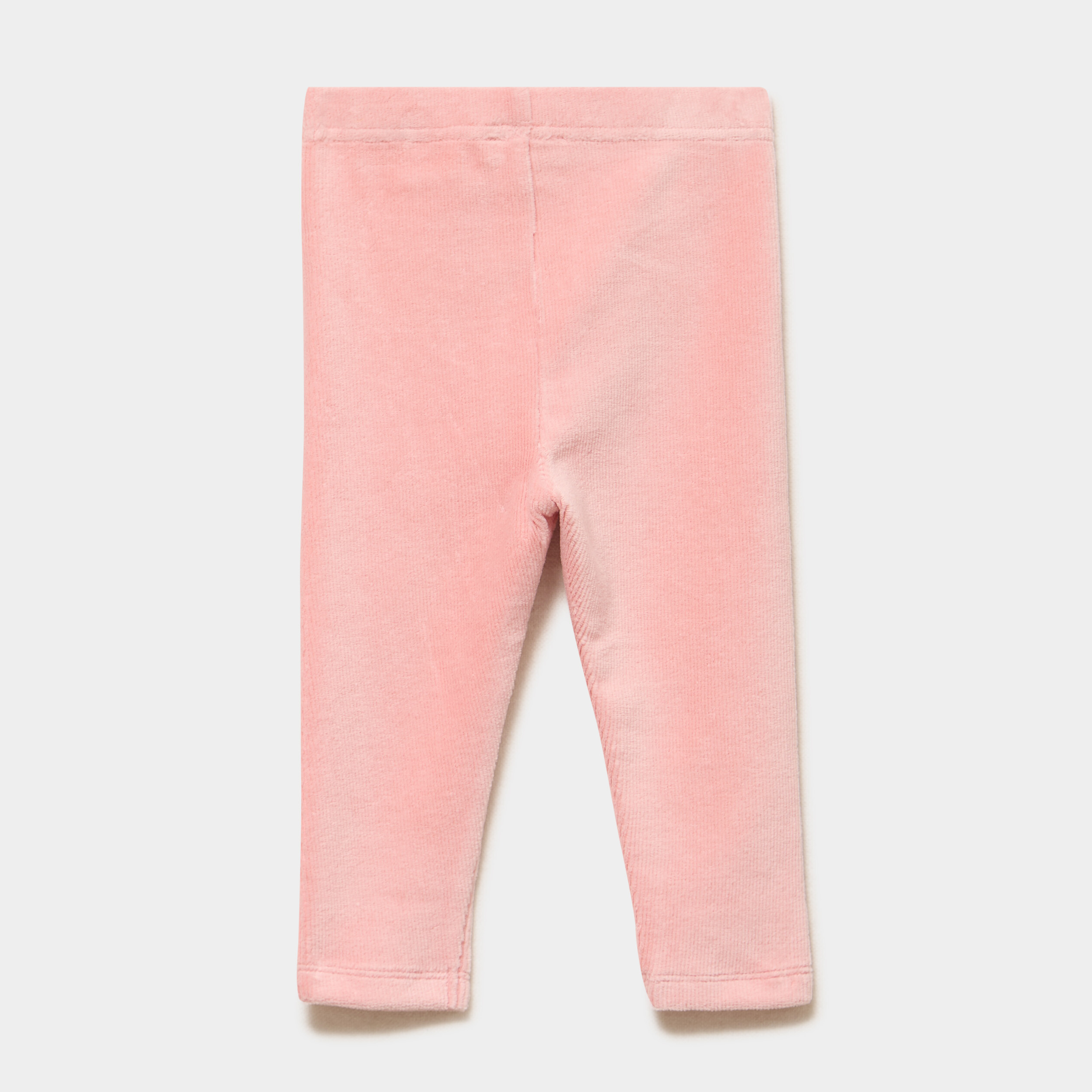 Legging effet velours c&ocirc;tel&eacute; rose poudr&eacute;e b&eacute;b&eacute; fille