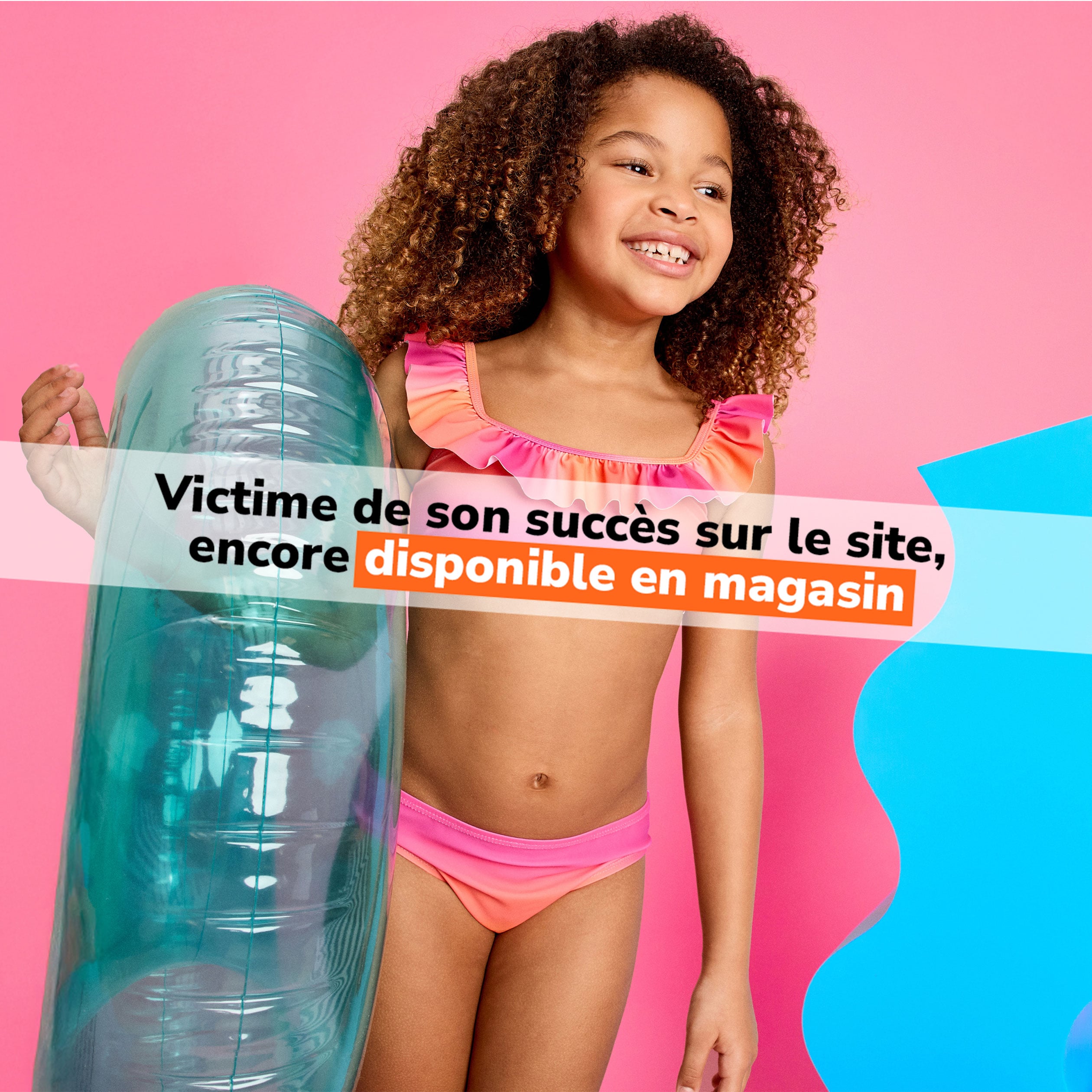 Maillot de bain 2 pi&egrave;ces orange fille