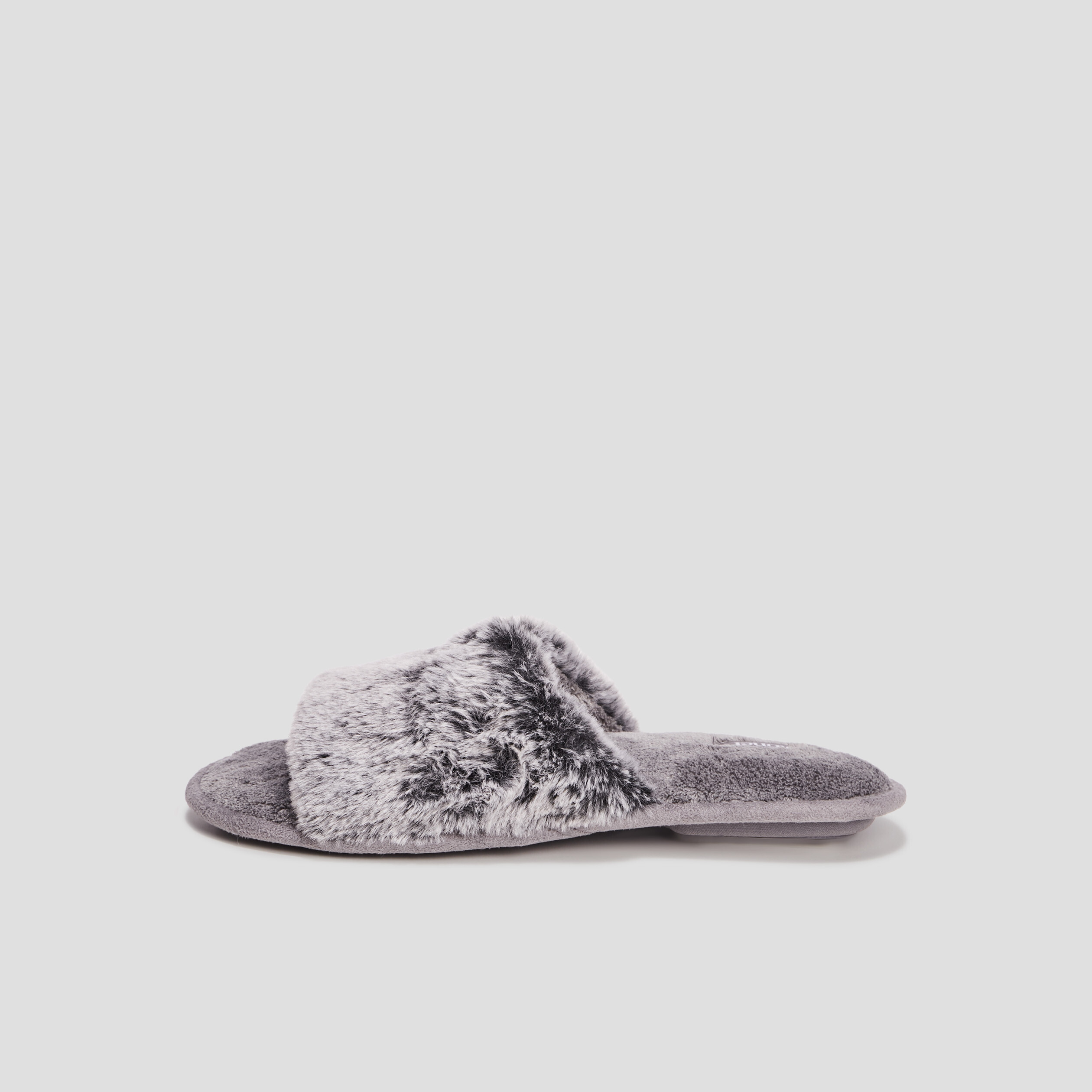 chaussons mules isotoner gris fonce femme Chaussons mules Isotoner gris foncé femme