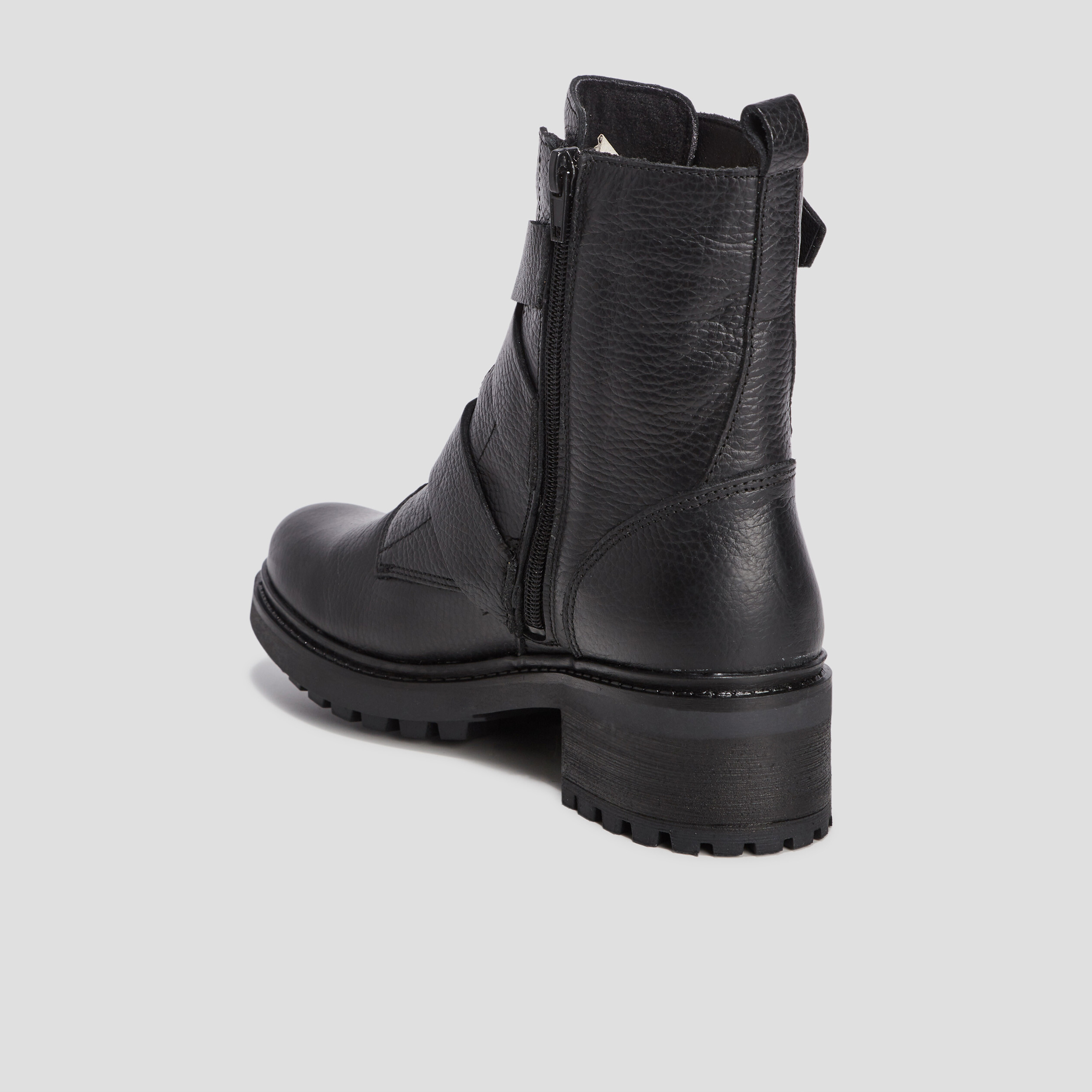 bottines en cuir avec boucles noir femme Bottines en cuir avec boucles noir femme