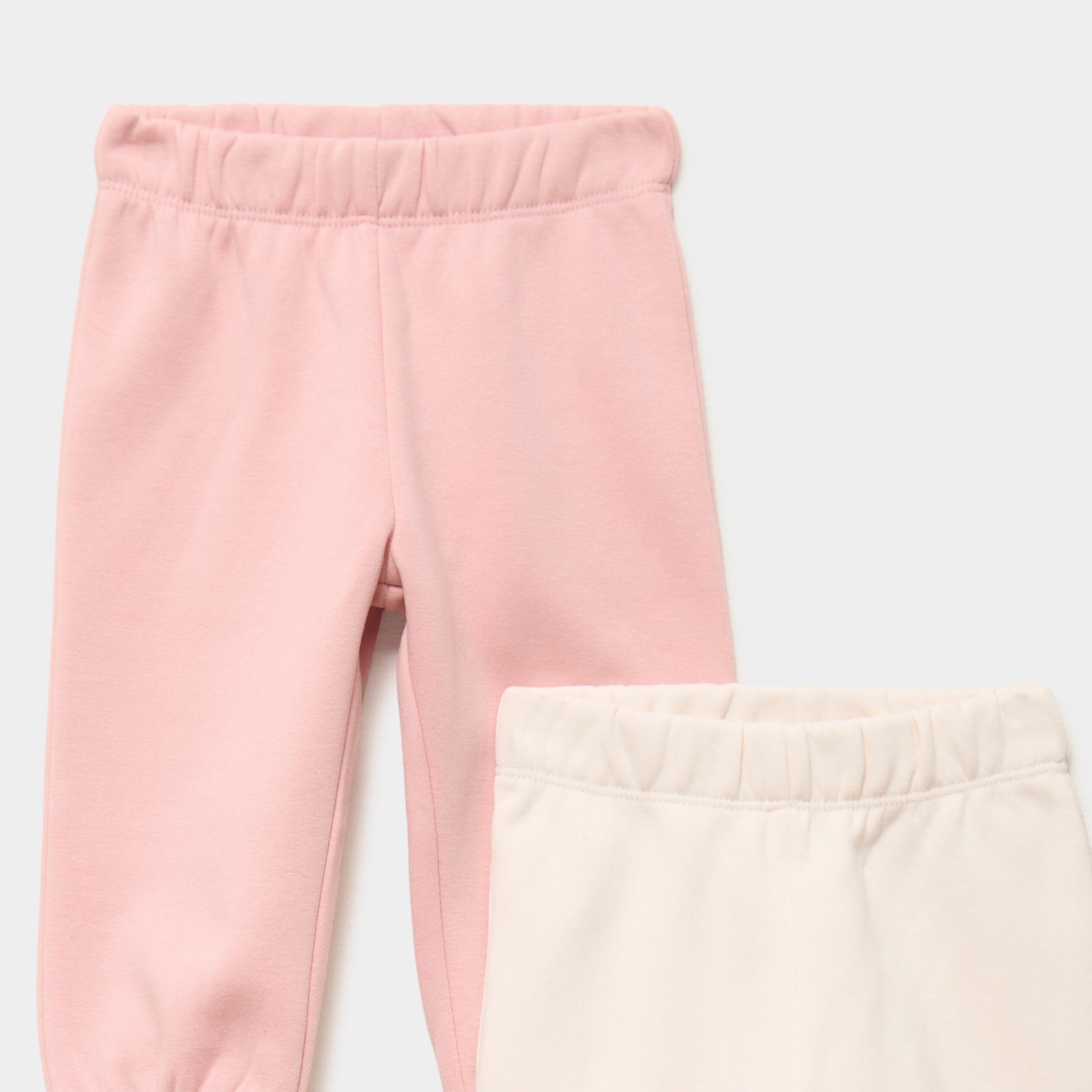 Lot 2 pantalons de jogging bas &eacute;lastiqu&eacute; rose poudr&eacute;e b&eacute;b&eacute; fille
