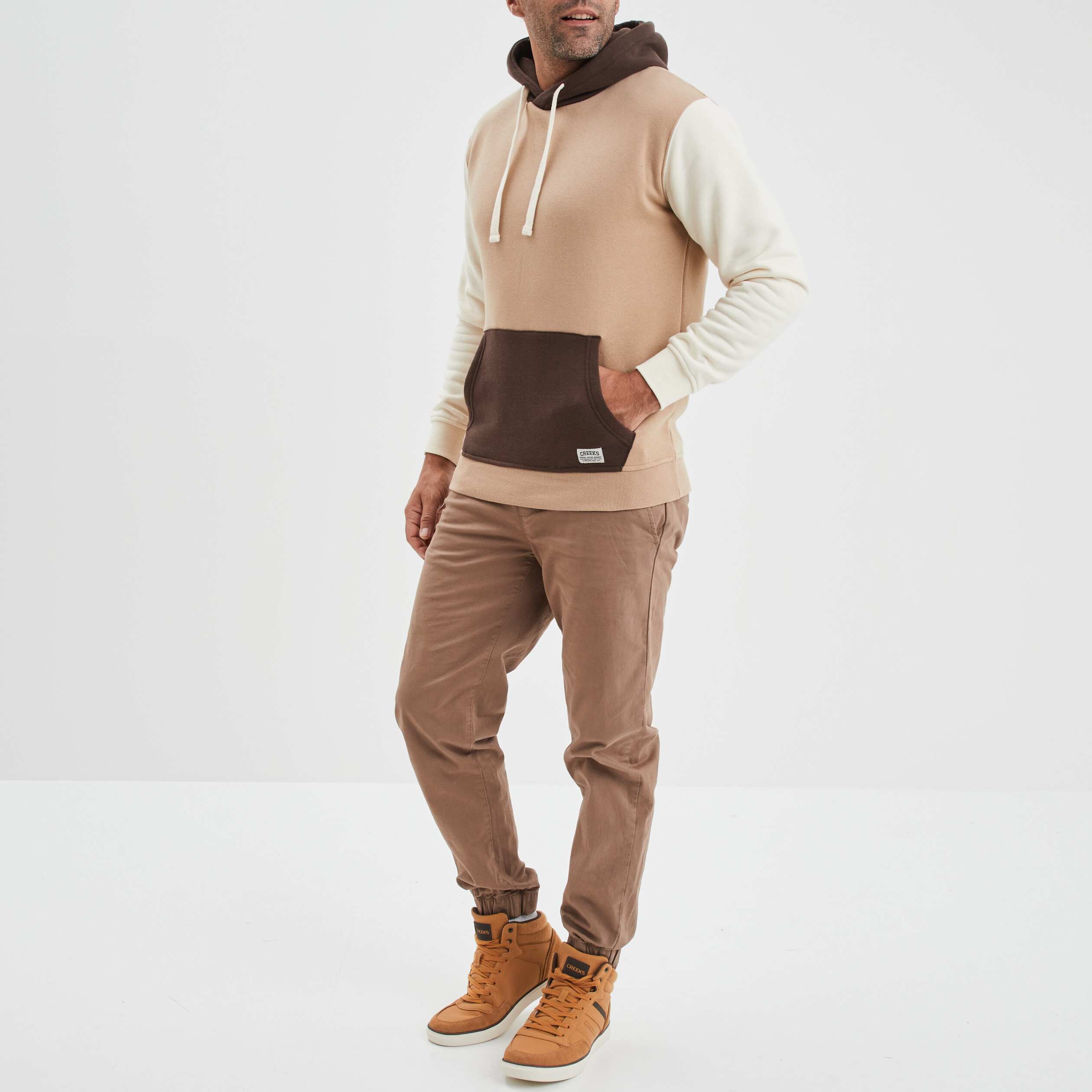 Sweat à capuche hoodie Creeks marron homme
