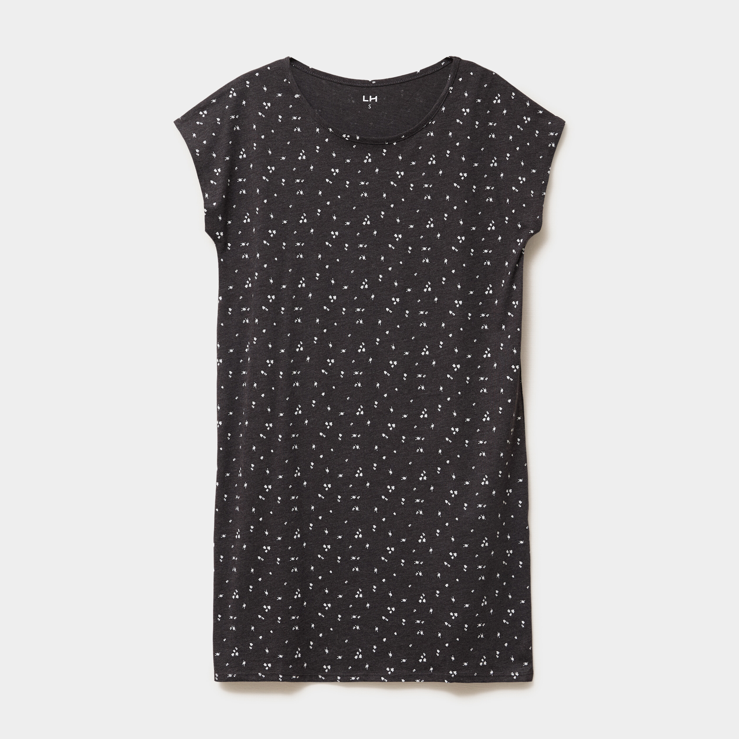 Chemise de nuit manches courtes gris anthracite femme