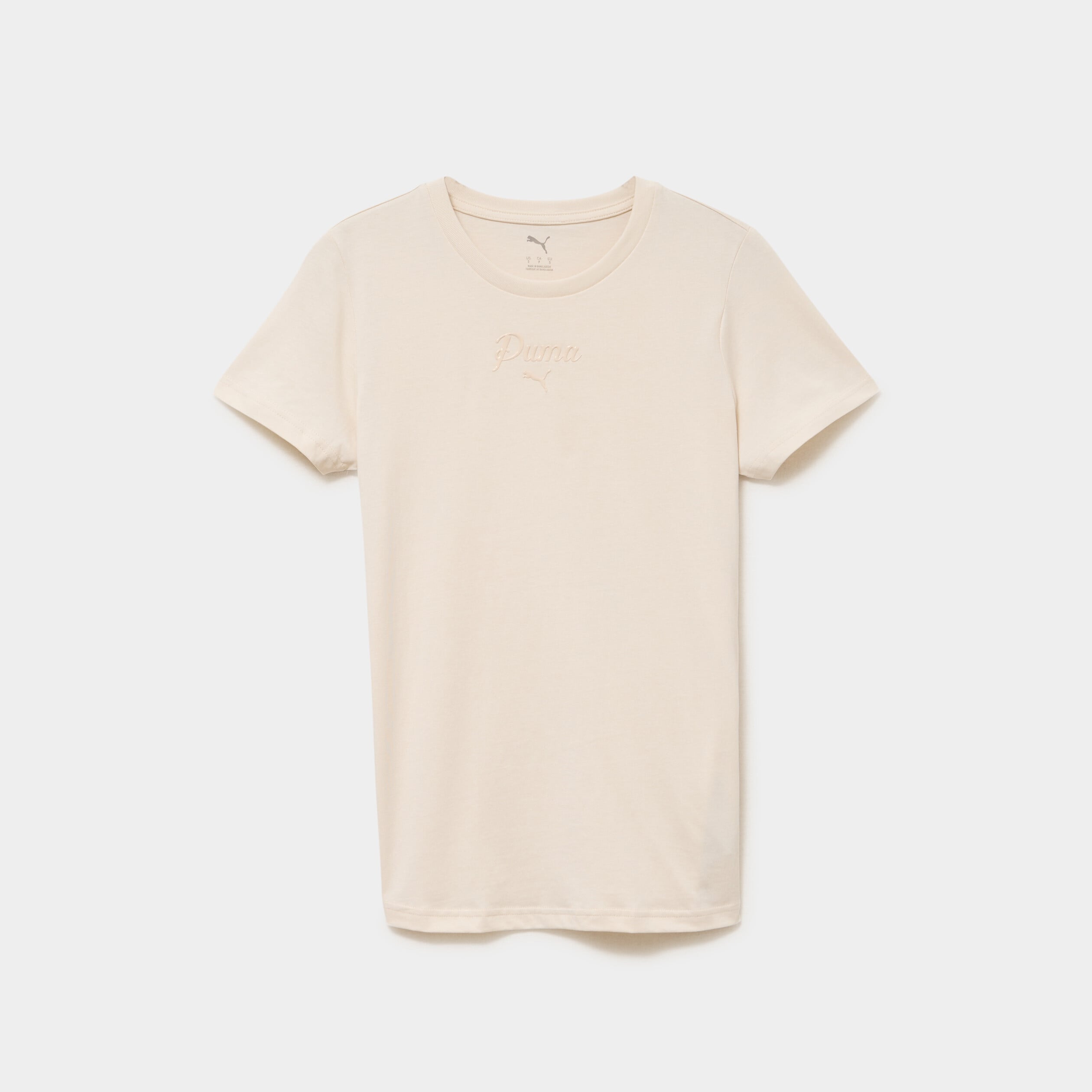 T-shirt manches courtes coton Puma ivoire femme