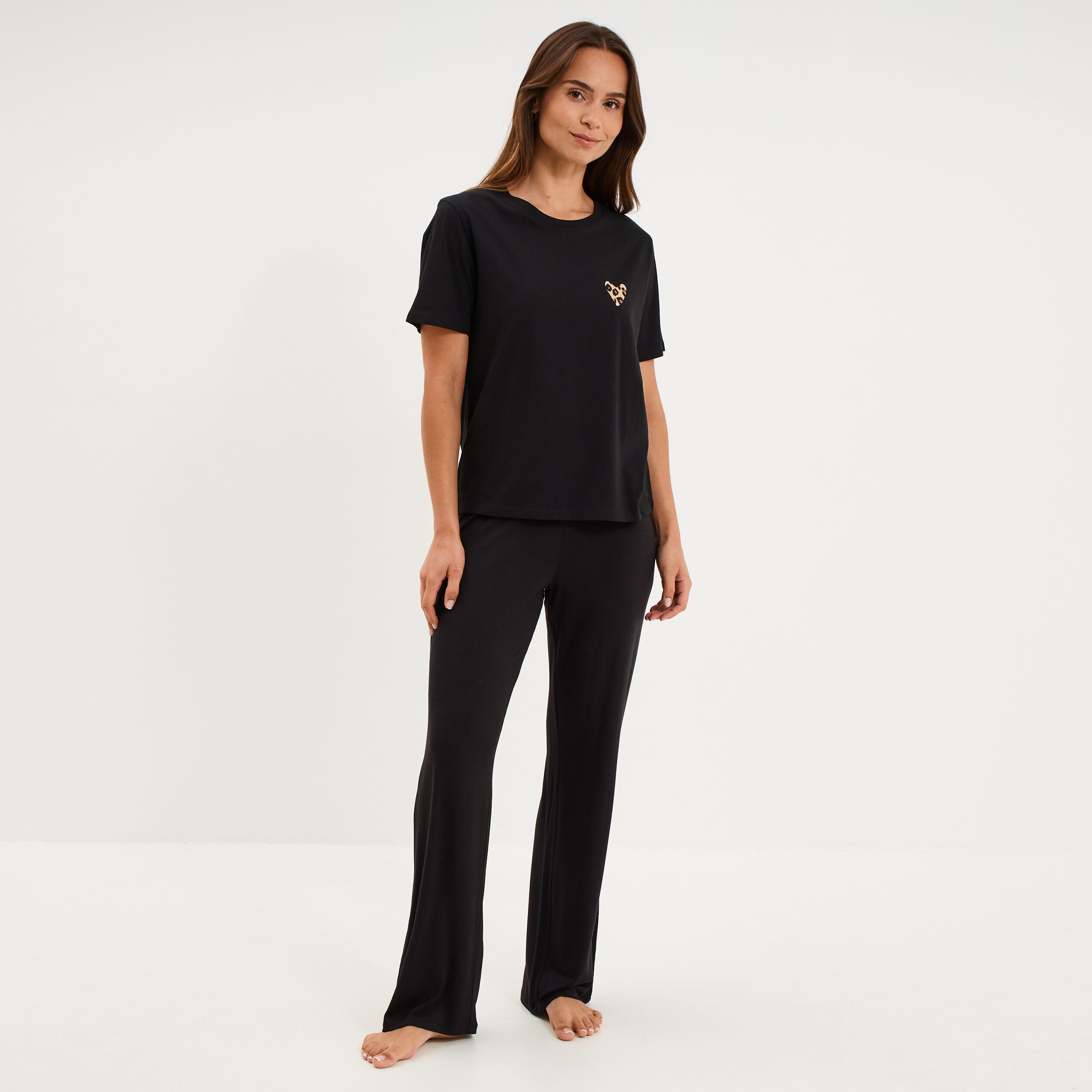 Pantalon fluide taille &eacute;lastiqu&eacute;e noir femme