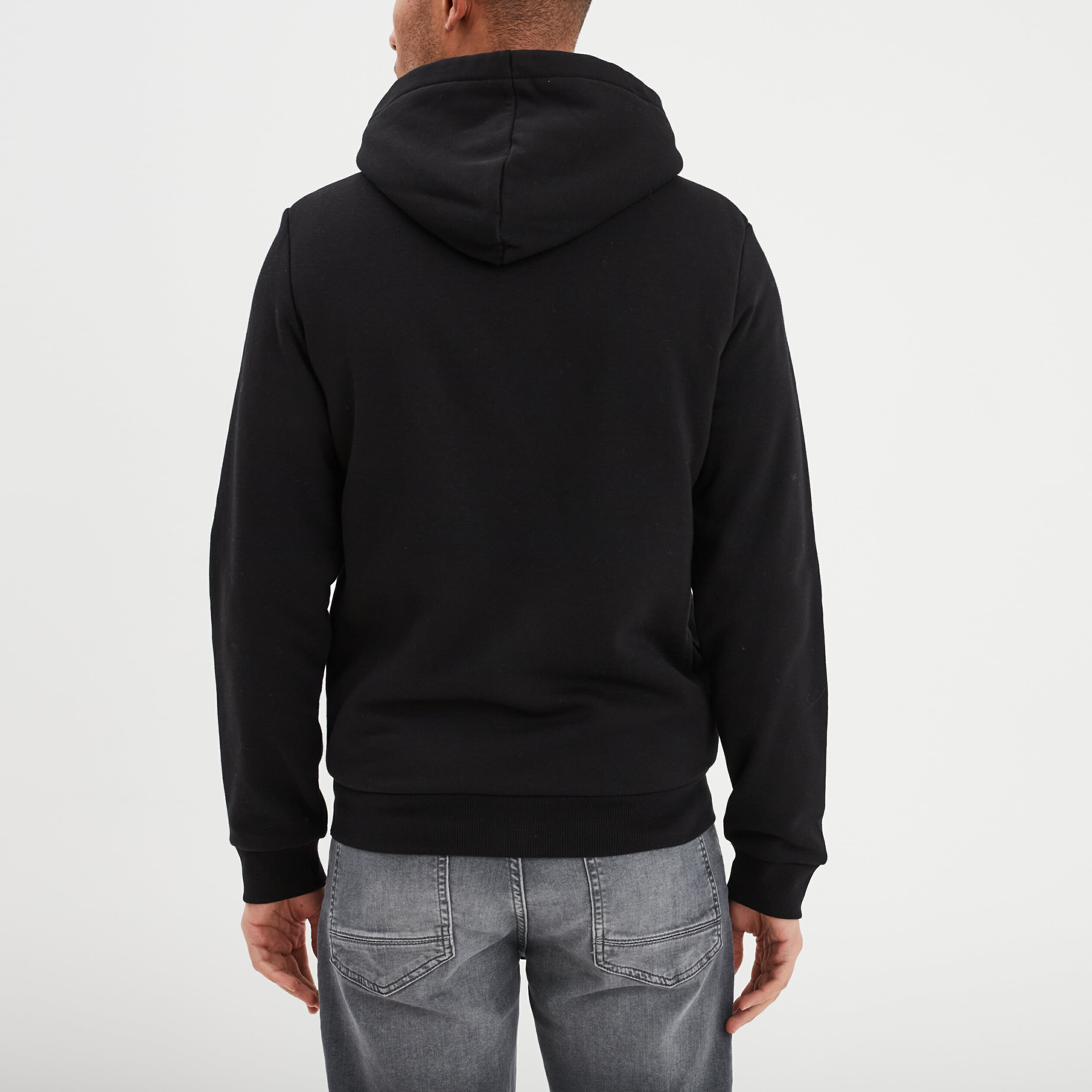 Sweat zipp&eacute; doublure effet sherpa noir homme
