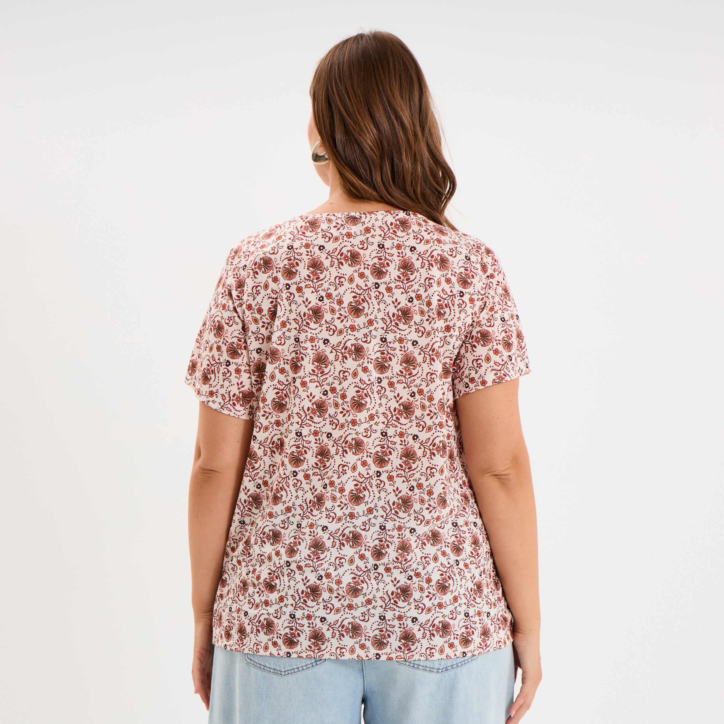 T-shirt manches courtes ecru femme grande taille