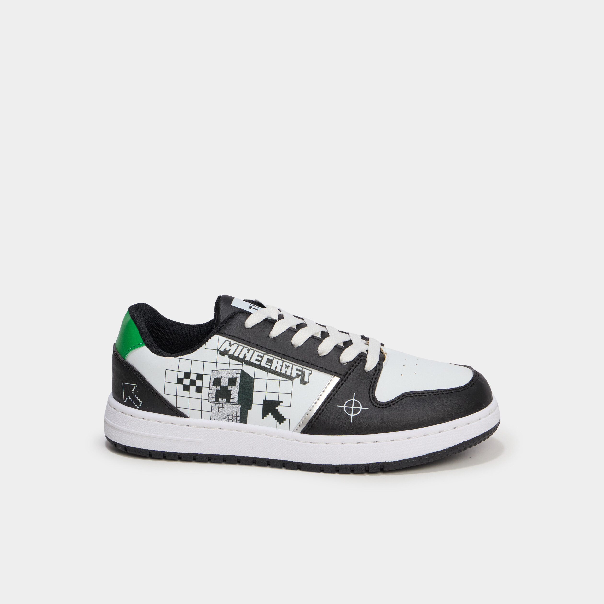 Baskets &agrave; lacets Minecraft blanc gar&ccedil;on