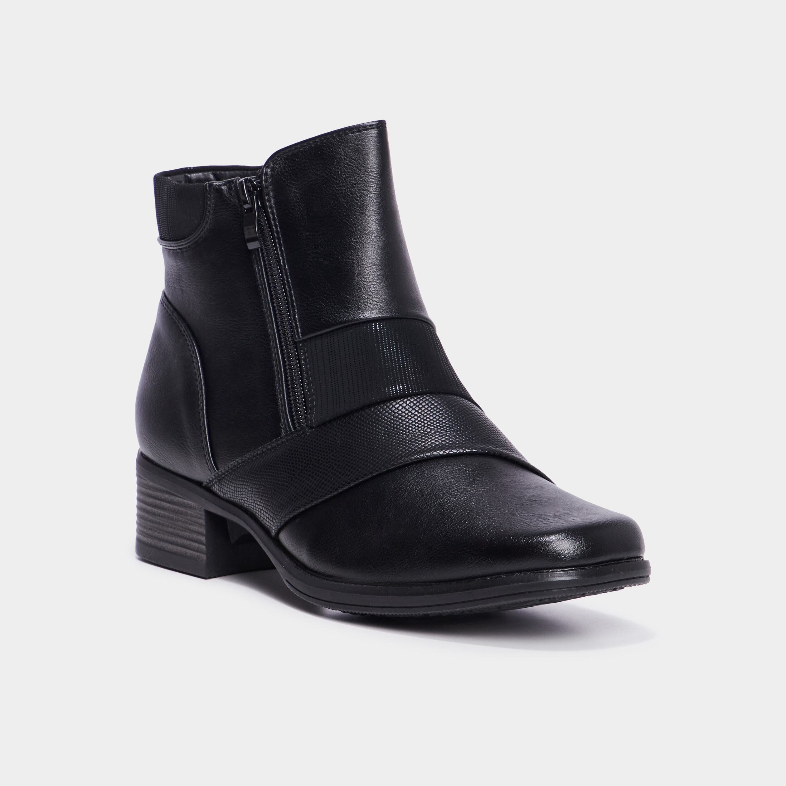 bottines a talons fermeture zippee noir femme Bottines à talons fermeture zippée noir femme