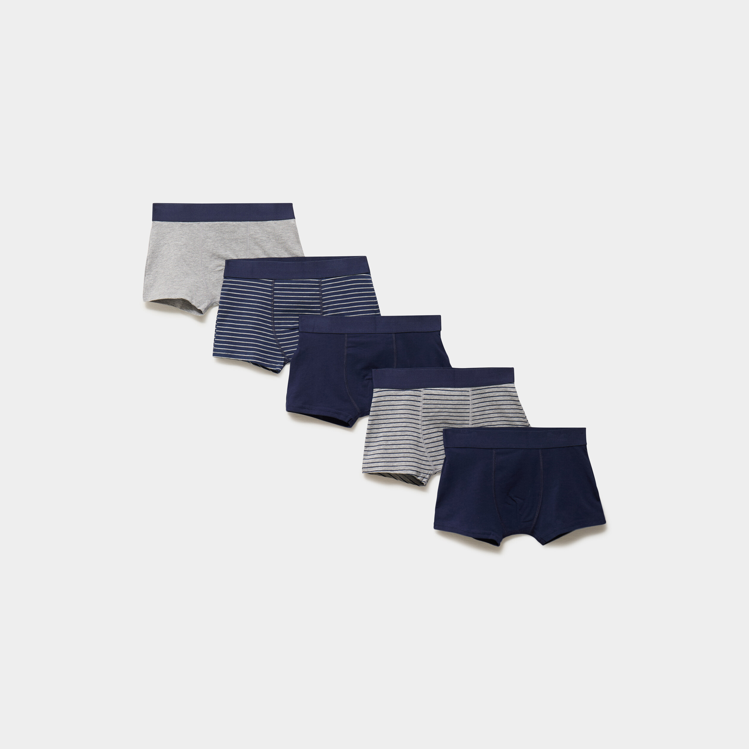 Lot 5 boxers coton majoritaire bleu marine gar&ccedil;on