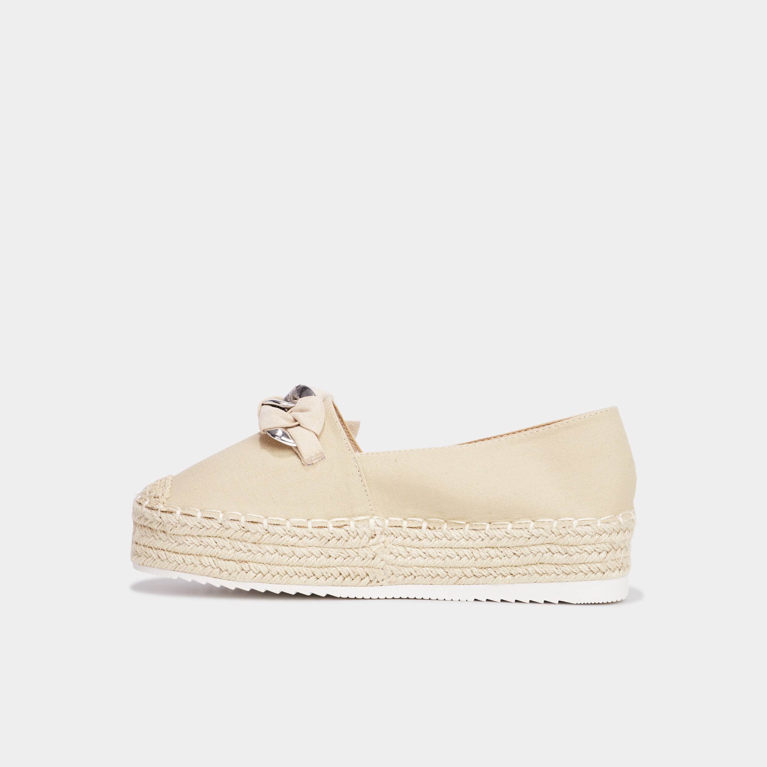 Espadrilles plateformes &agrave; boucle Liberto blanc femme