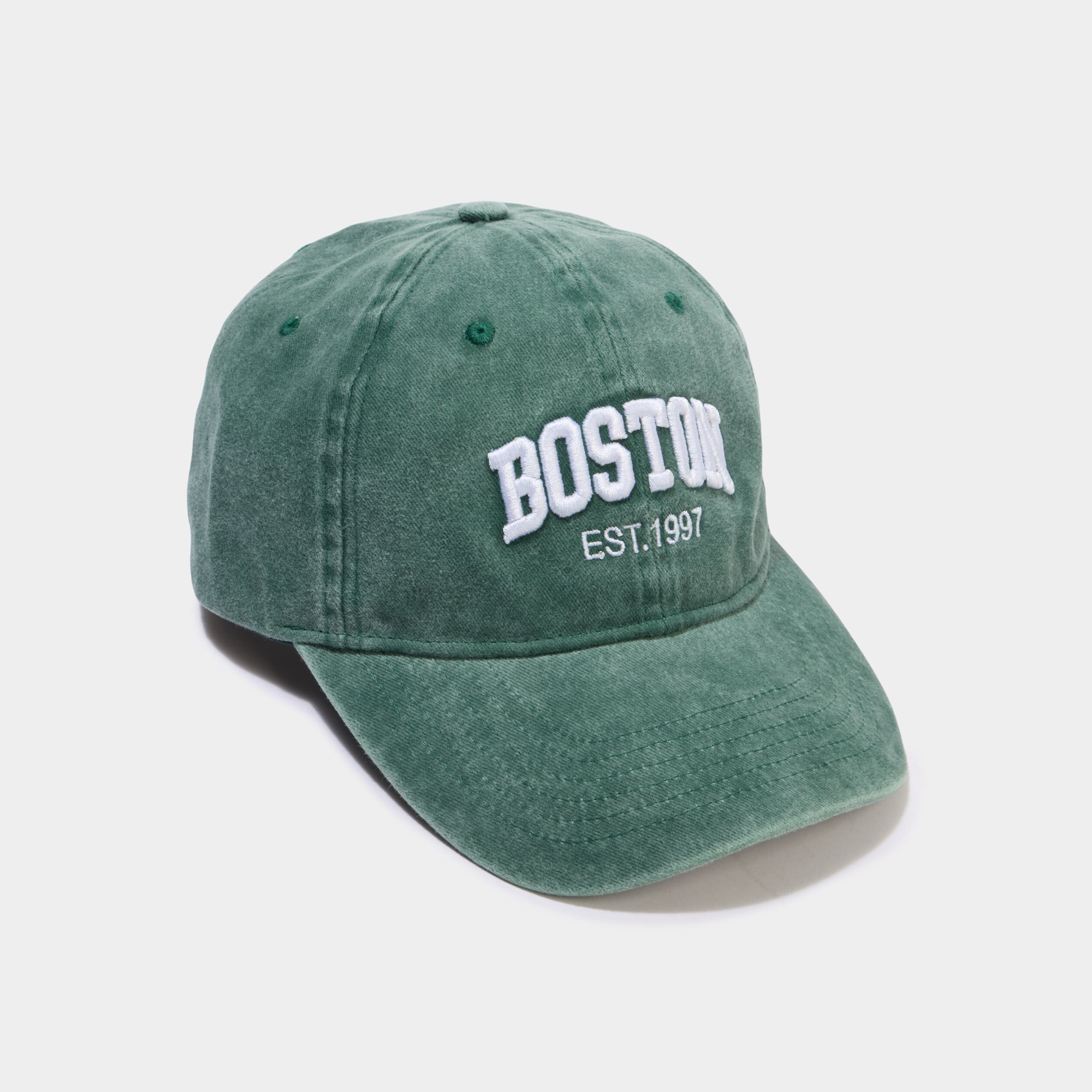 Casquette ajustable en jean vert fonc&eacute; homme