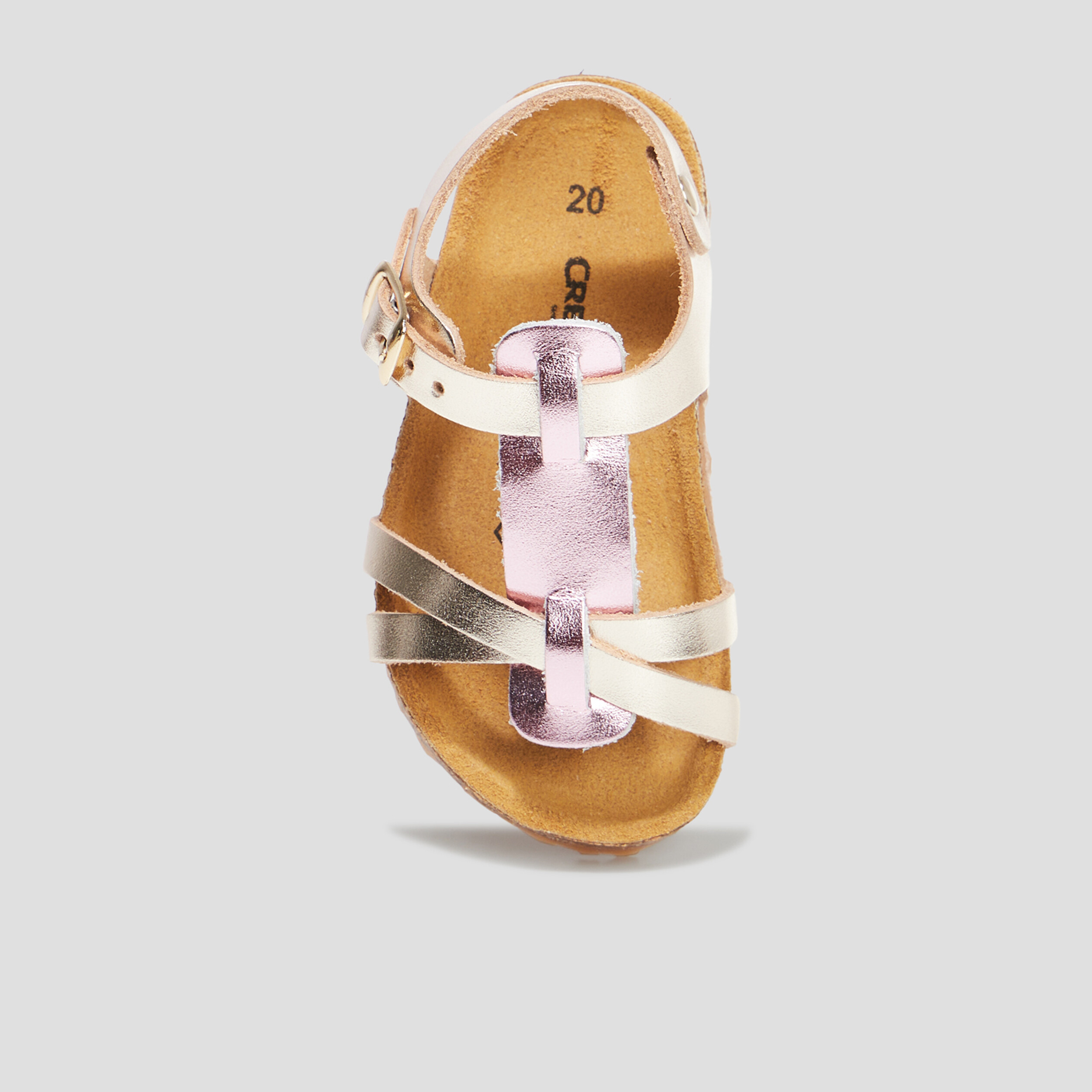 sandales brides croisees en cuir creeks jaune or bebef Sandales brides croisées en cuir Creeks jaune or bébé fille