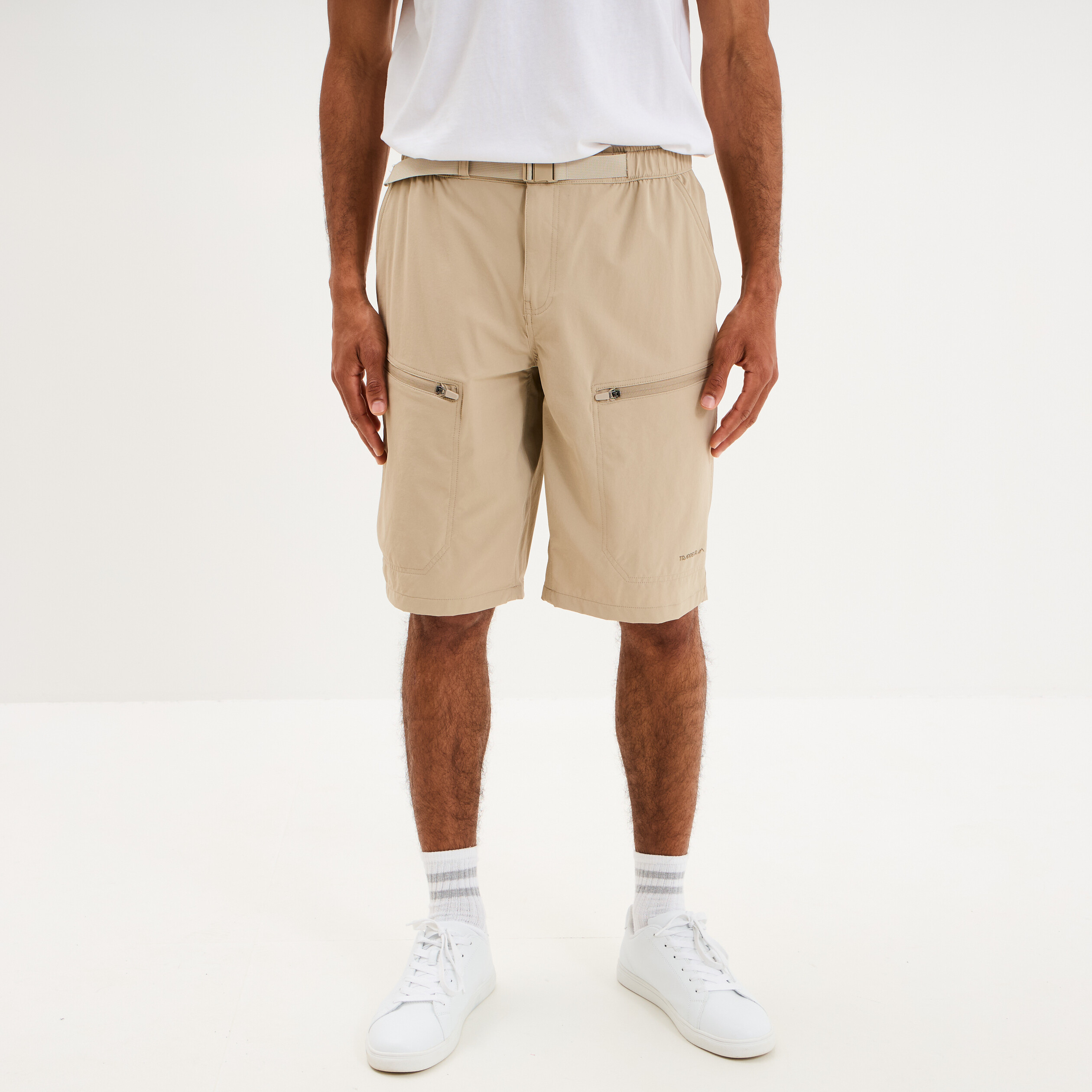 Short de randonn&eacute;e respirant beige homme
