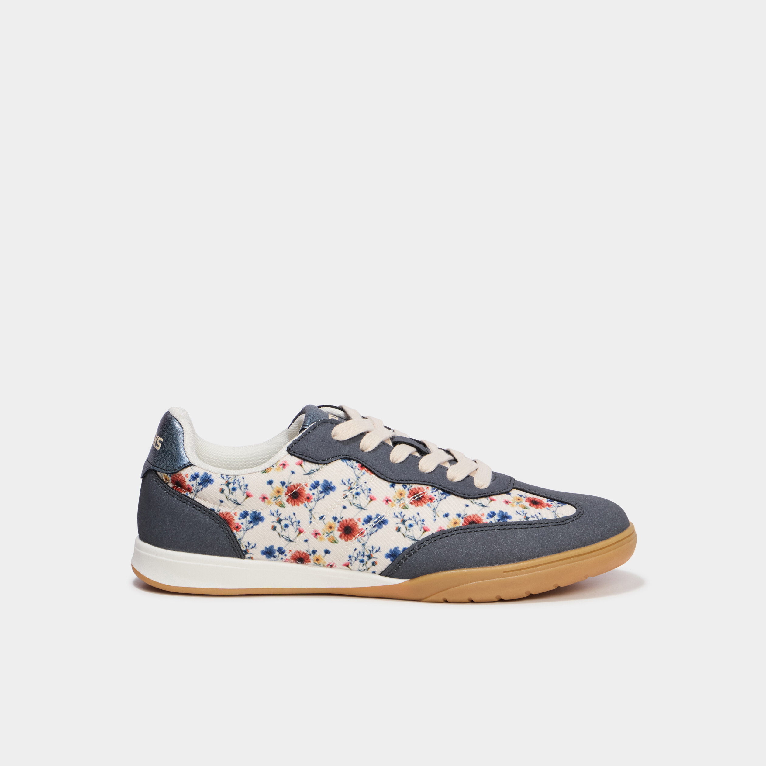Baskets basses &agrave; lacets bleu marine femme