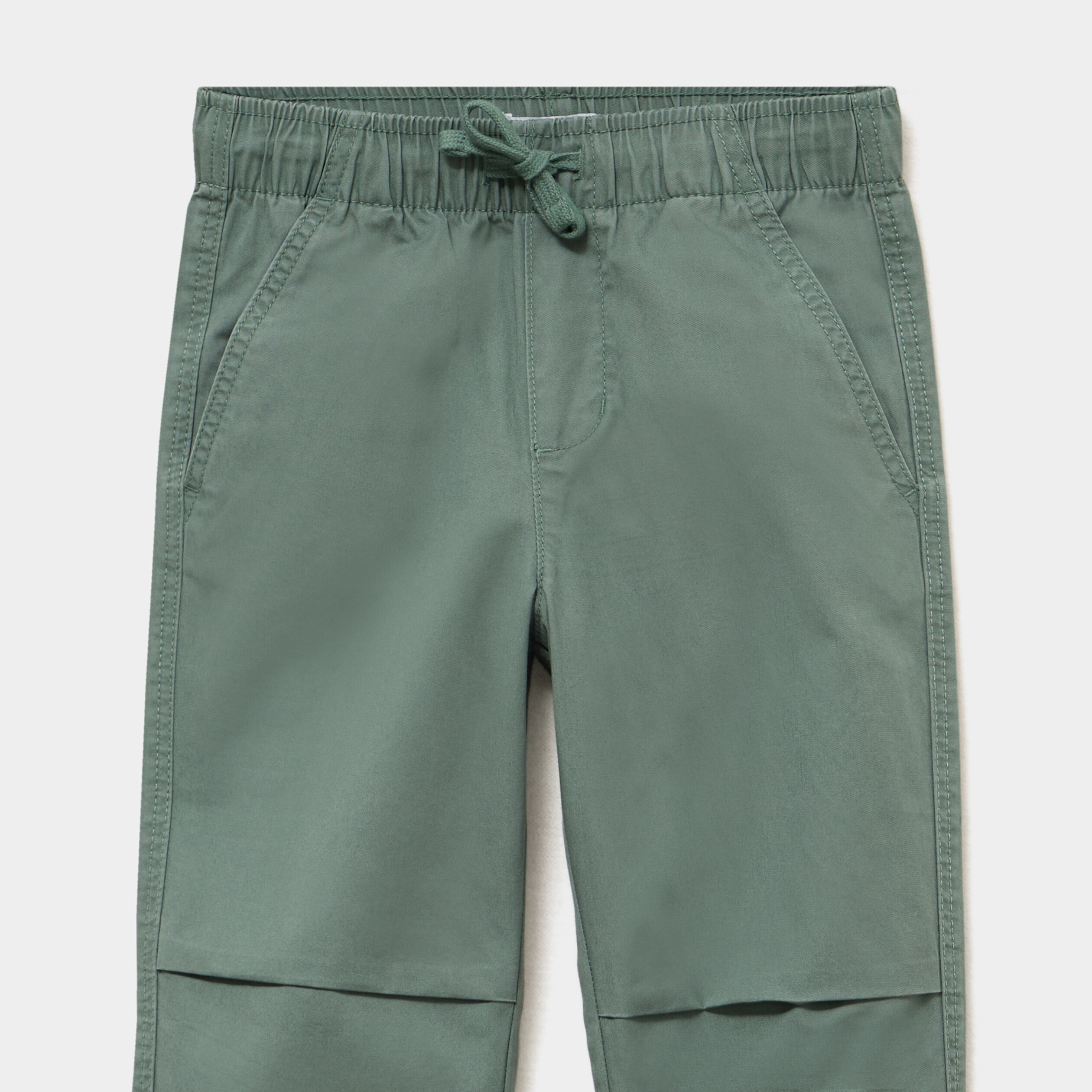 Pantalon battle taille &eacute;lastiqu&eacute;e coton vert gar&ccedil;on