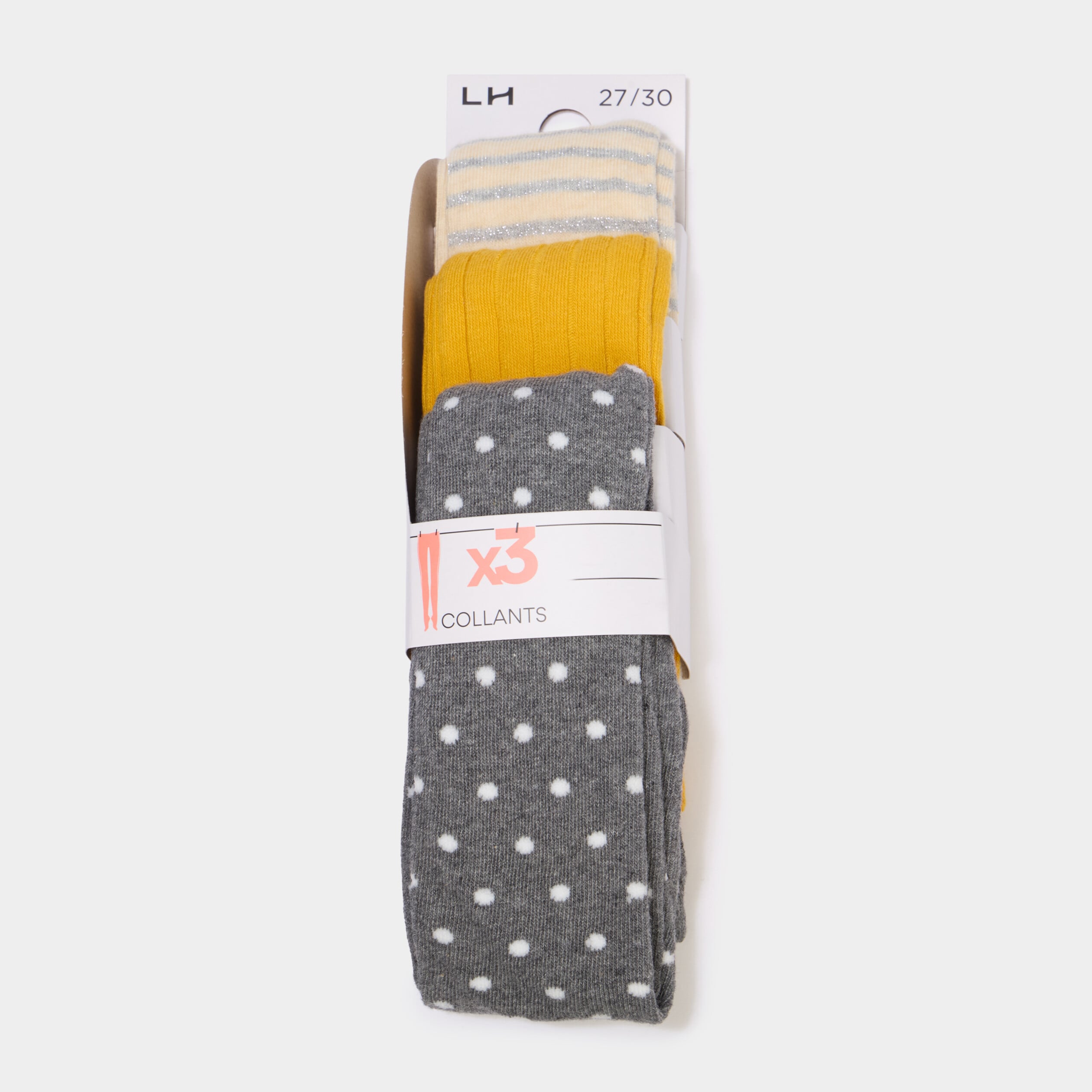 Lot de 3 collants multicolore fille
