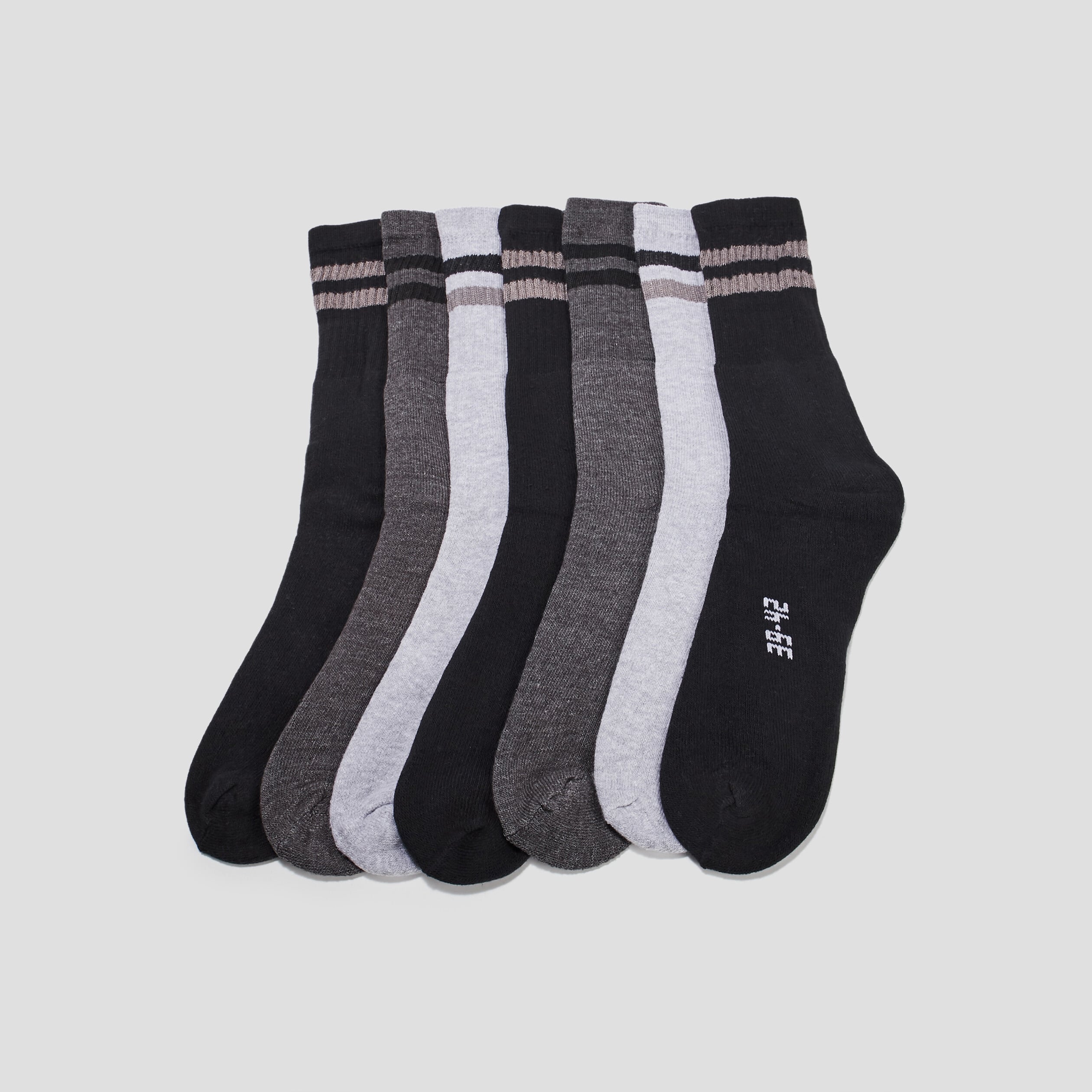 Lot 7 paires chaussettes de sport gris homme