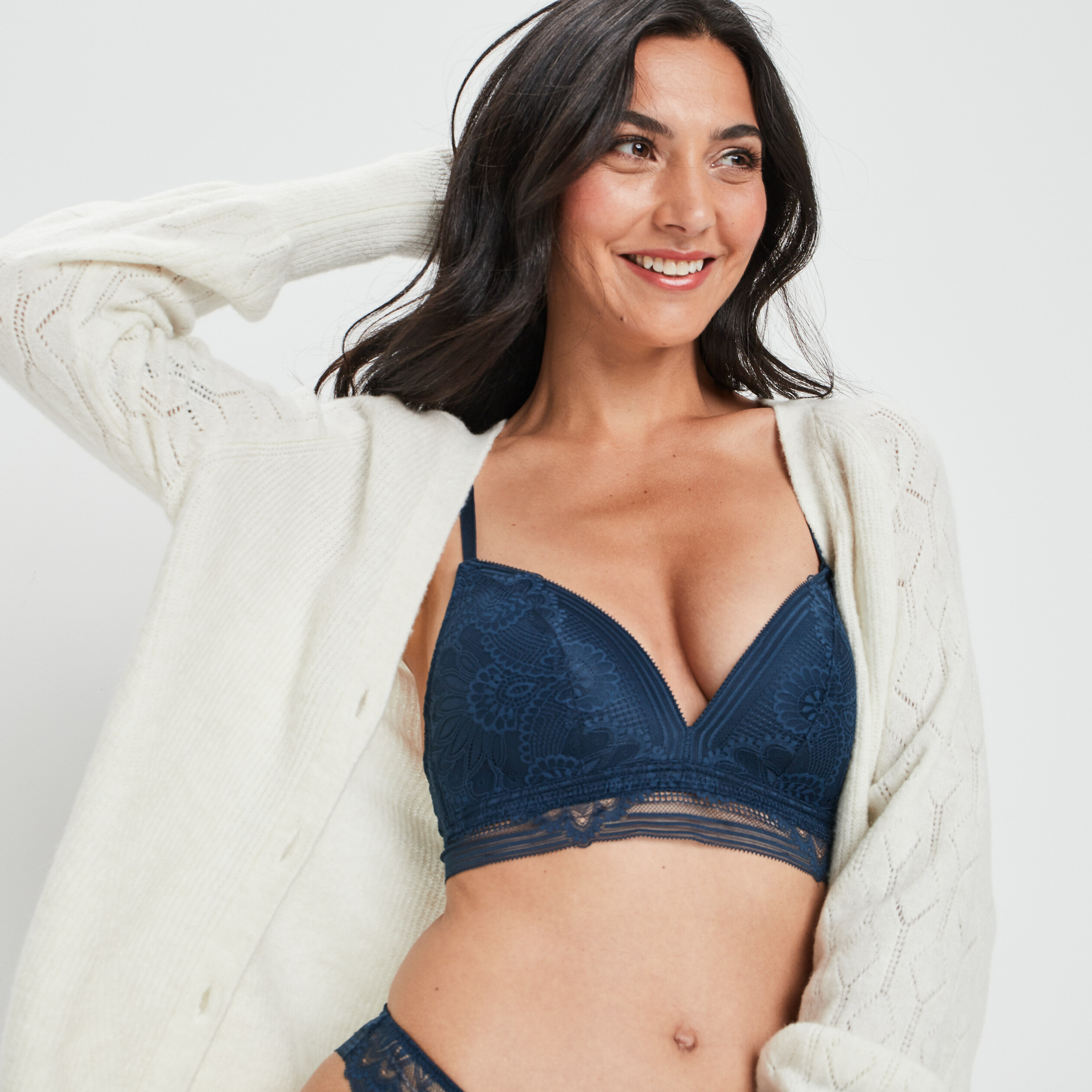 Soutien-gorge triangle bleu pétrole femme