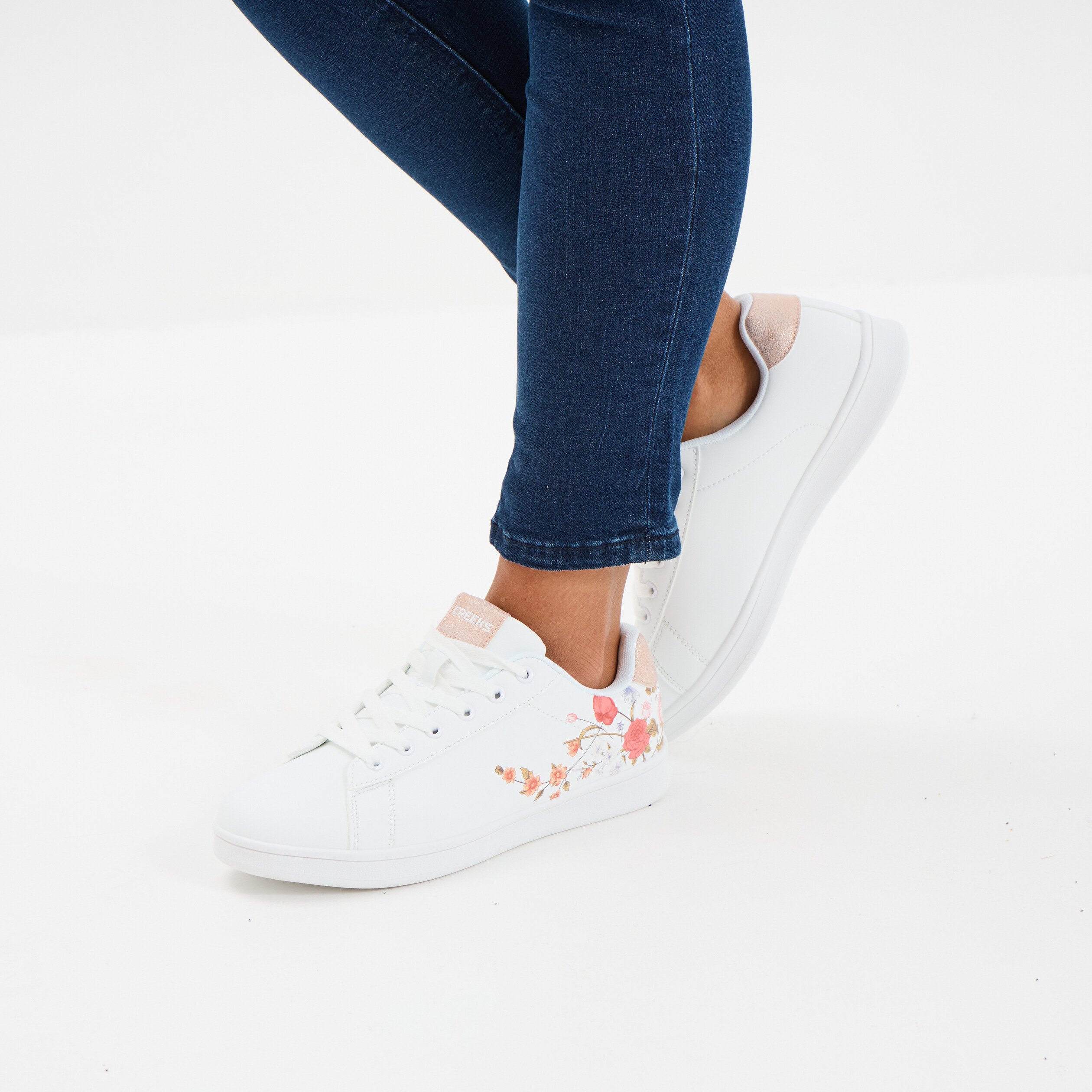 tennis basses a lacets creeks blanc femme Tennis basses à lacets Creeks blanc femme
