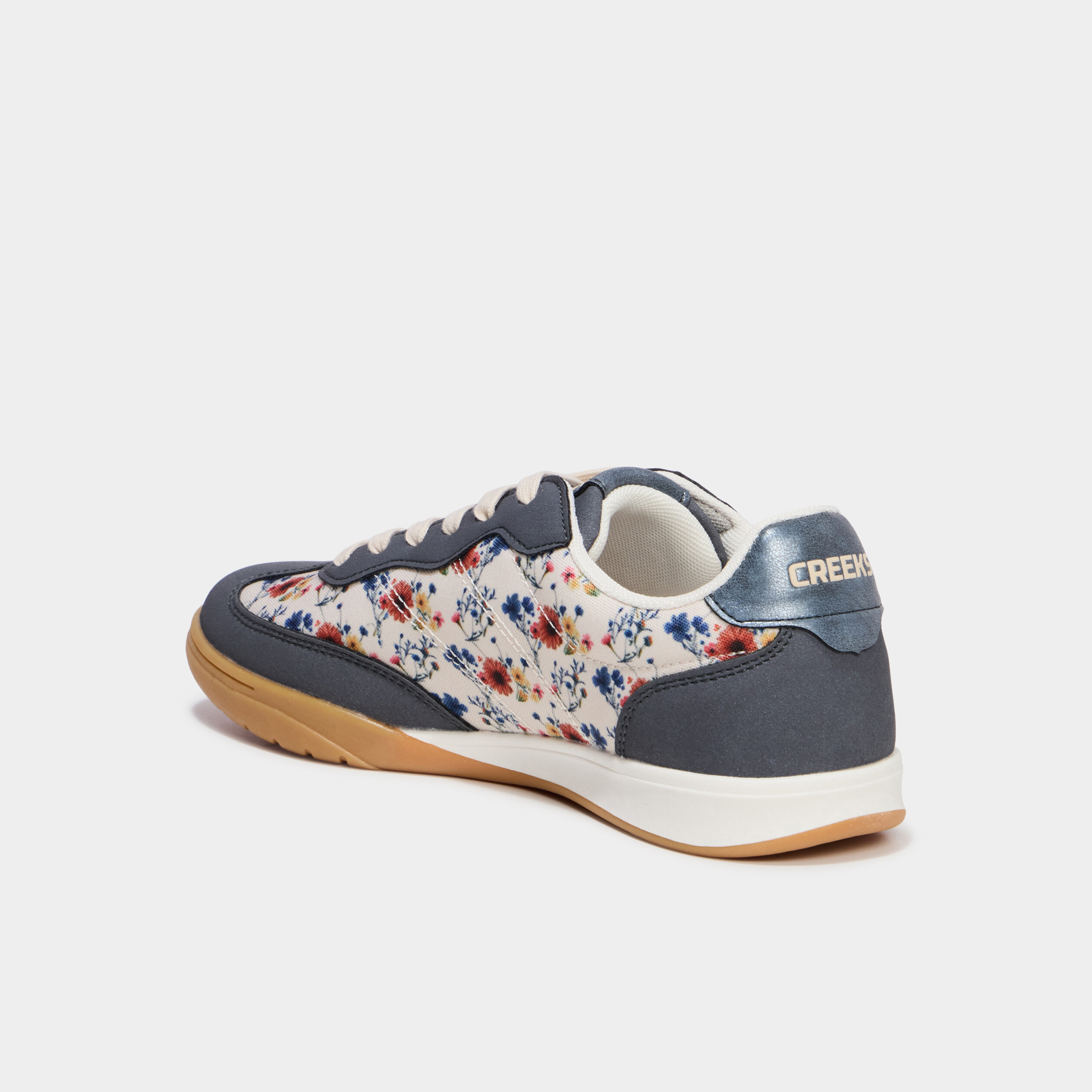 Baskets basses &agrave; lacets bleu marine femme