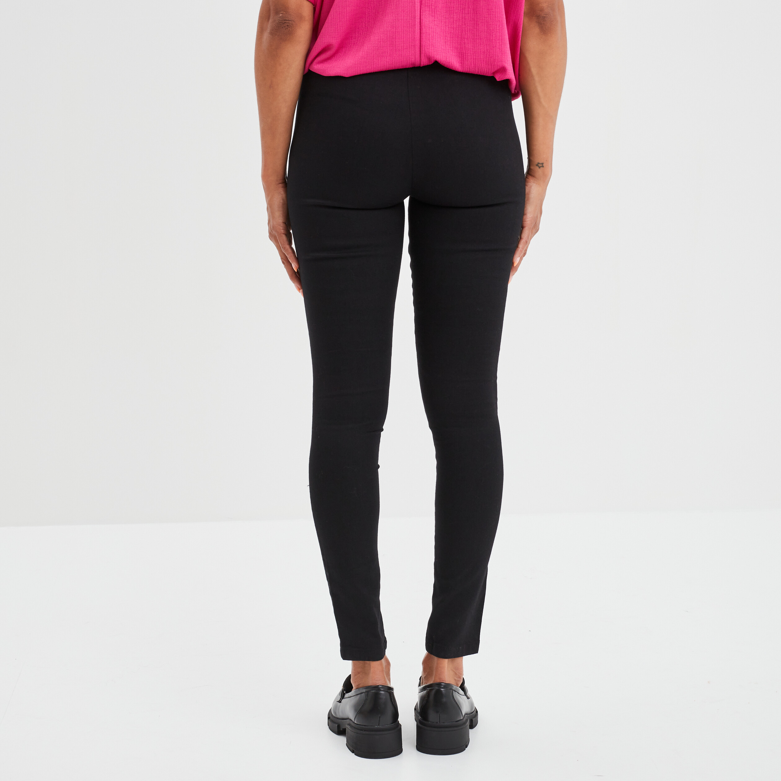 Jegging slim taille haute denim noir femme