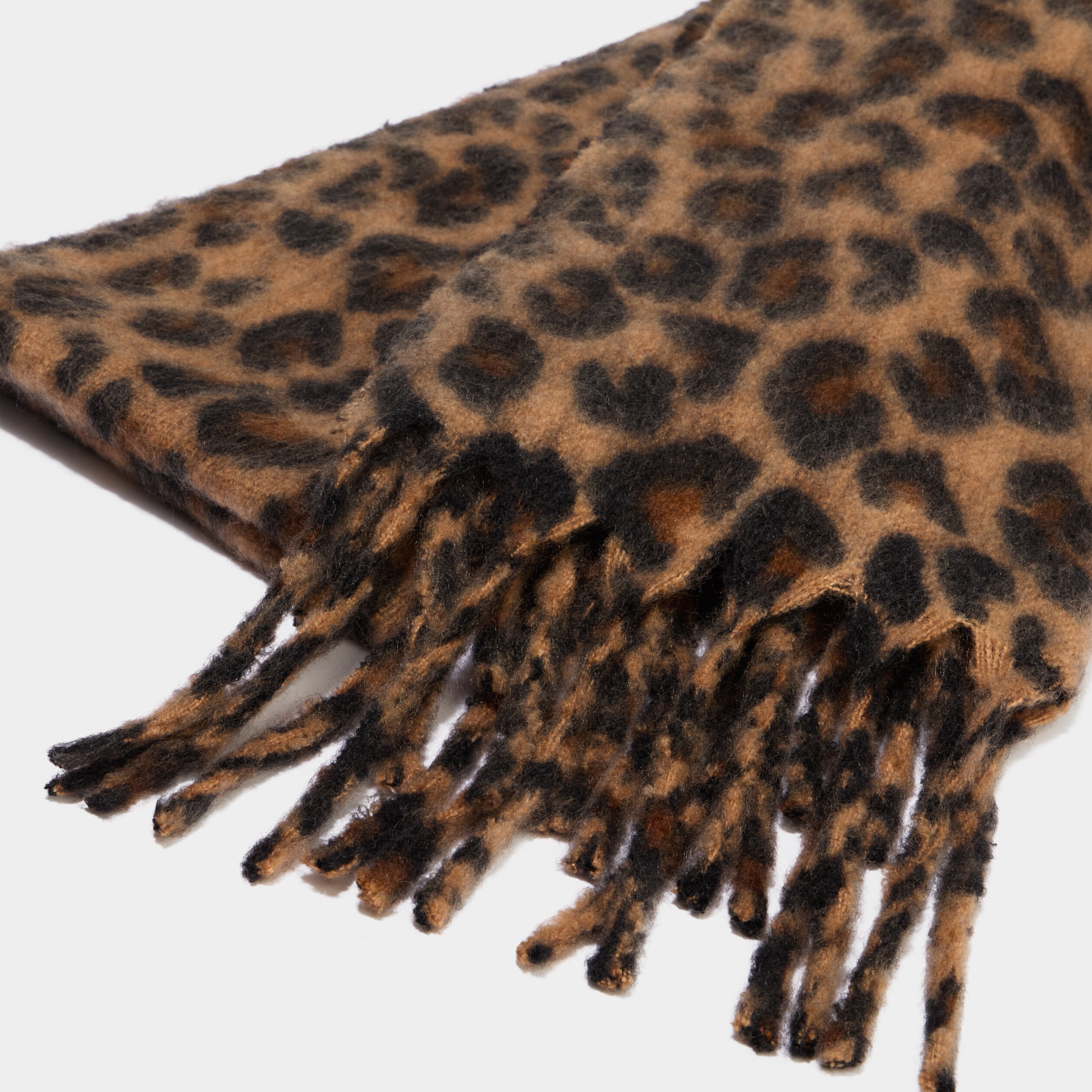 &Eacute;charpe &agrave; franges marron femme