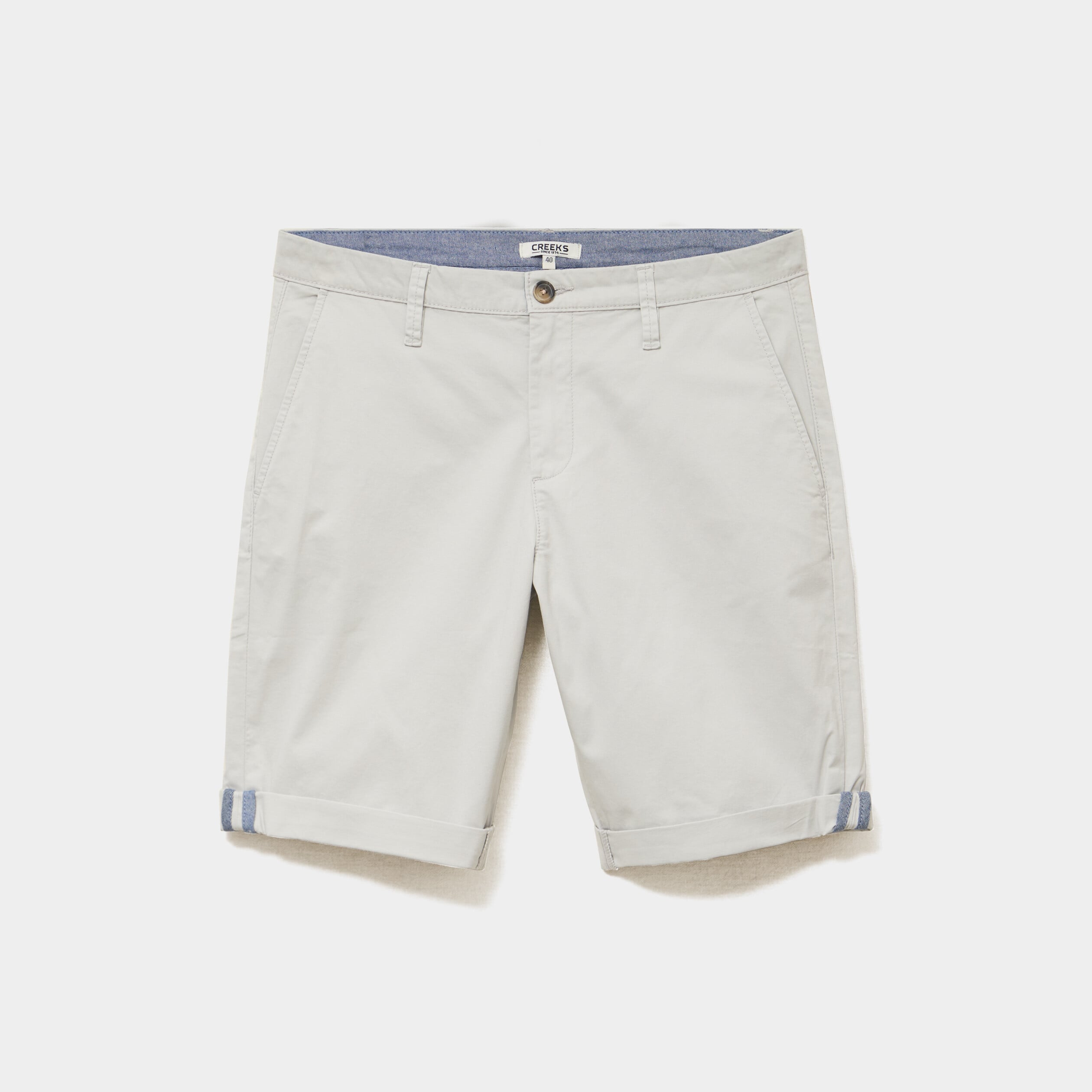Bermuda short chino straight stretch gris clair homme