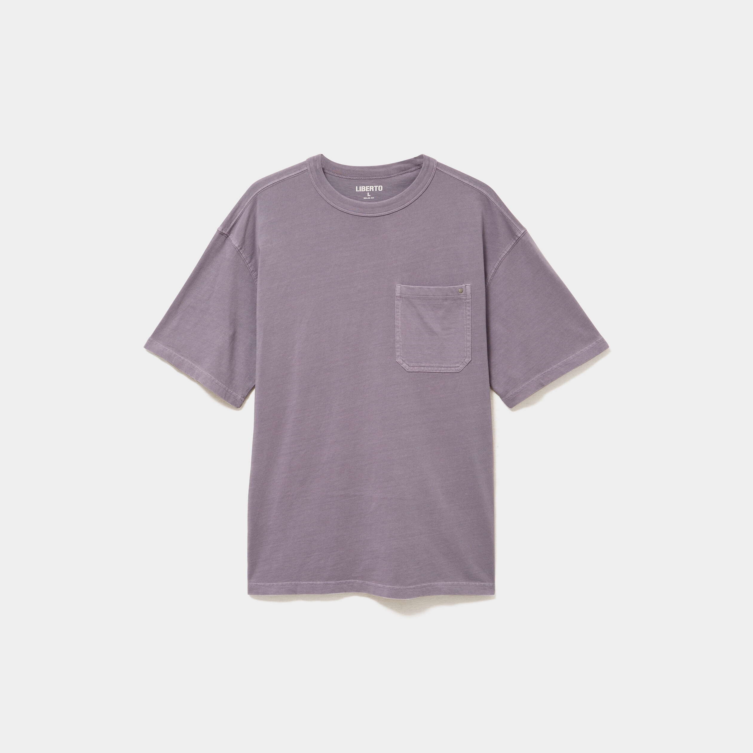T-shirt 1 poche manches courtes coton violet homme