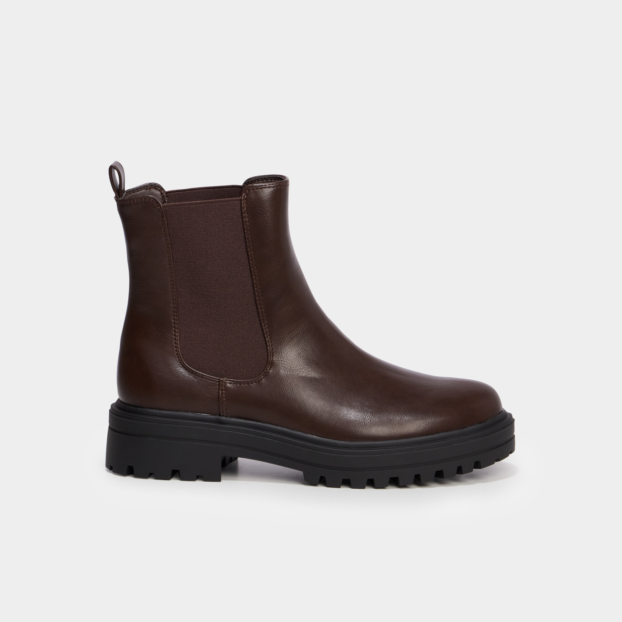 Boots chelsea crant&eacute;es marron fonc&eacute; femme