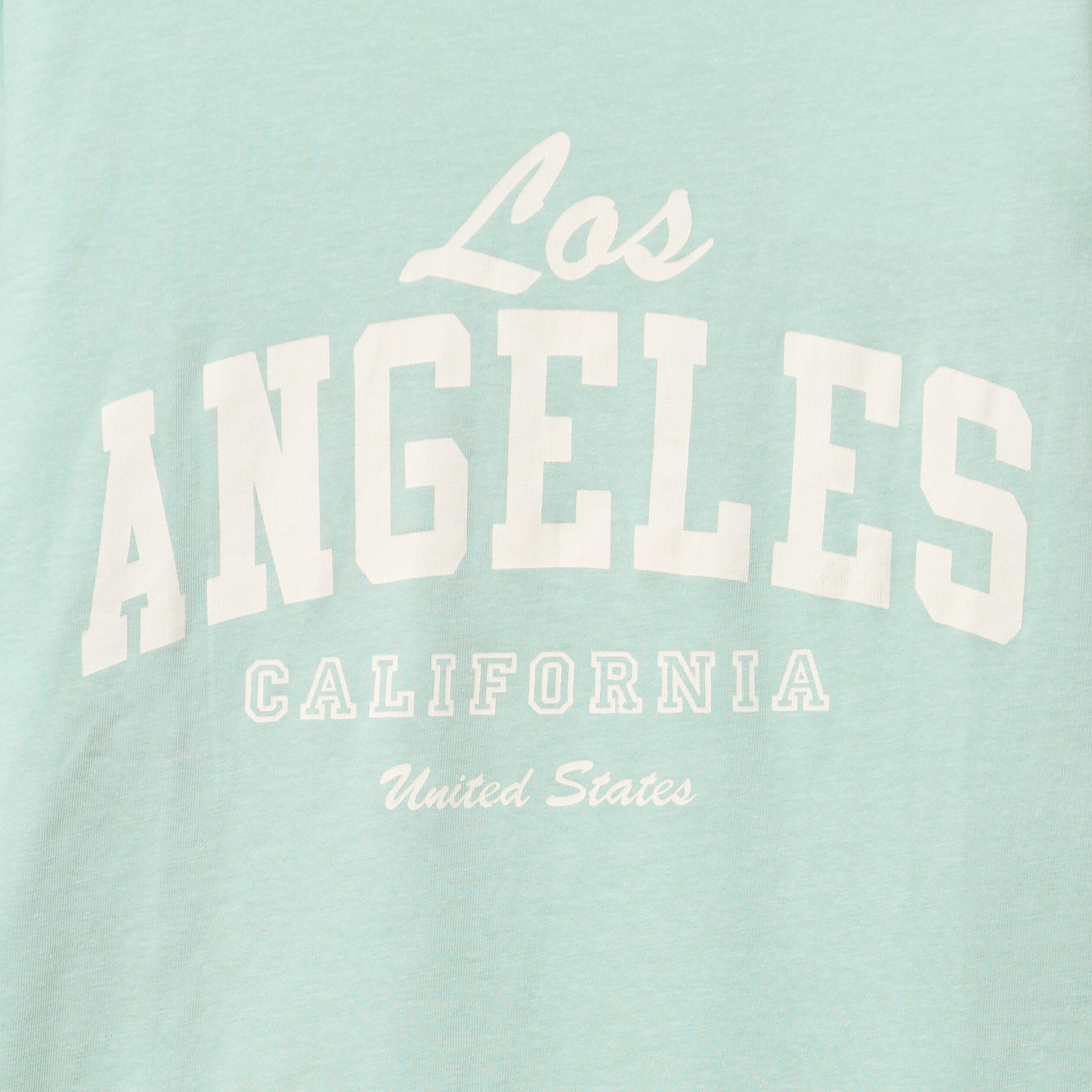 T-shirt col rond manches longues coton vert pastel fille