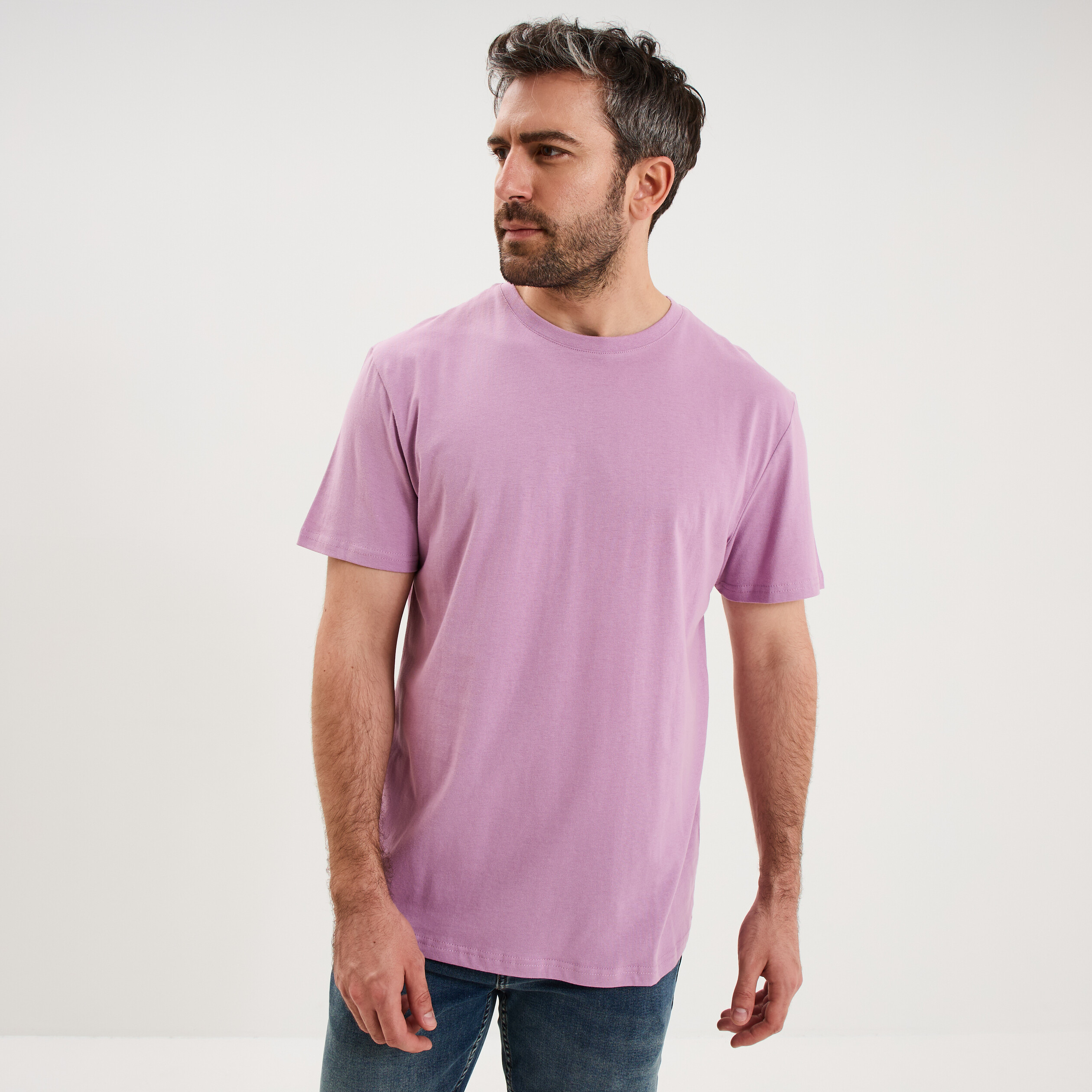 T-shirt droit en coton manches courtes parme homme