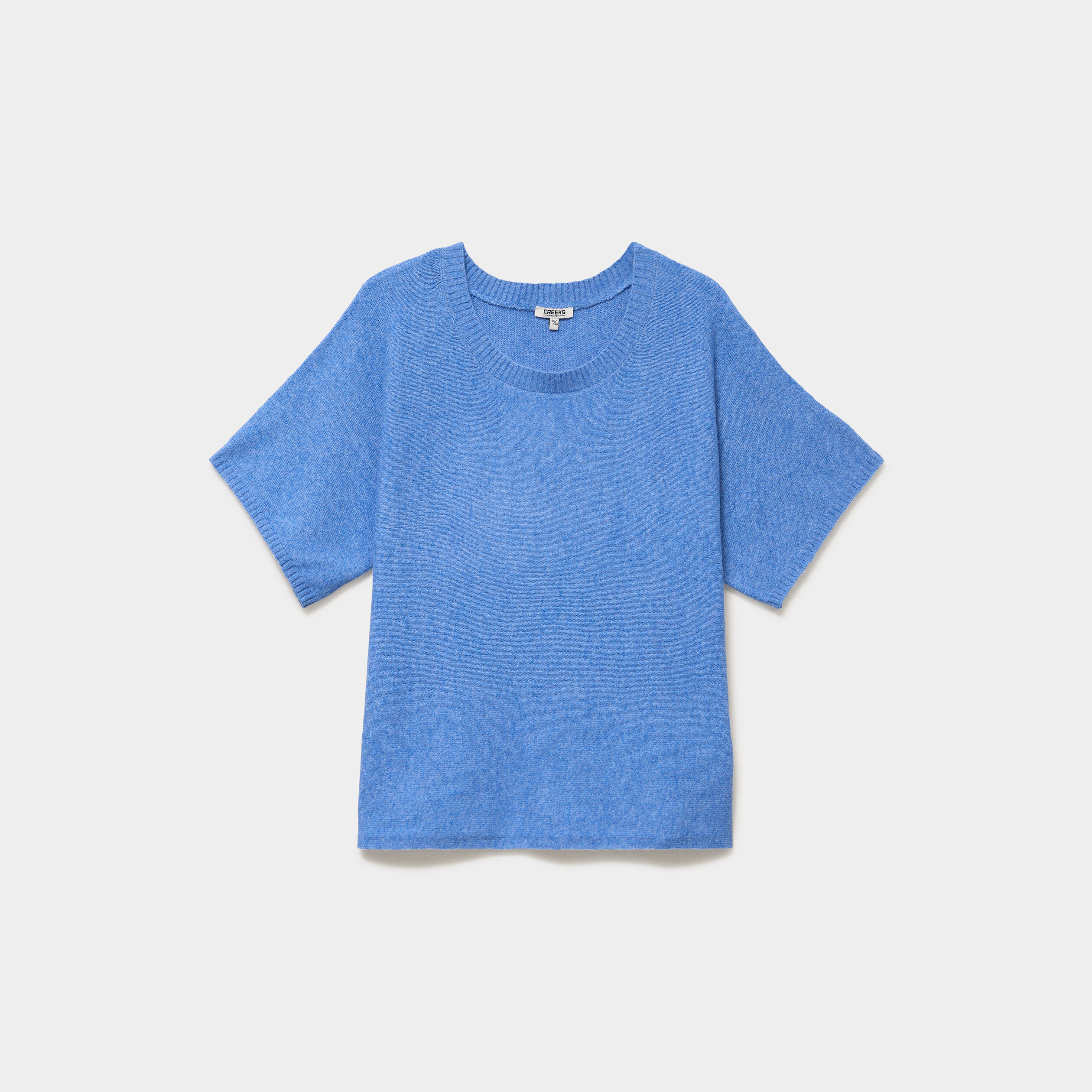 Pull manches courtes bleu femme grande taille