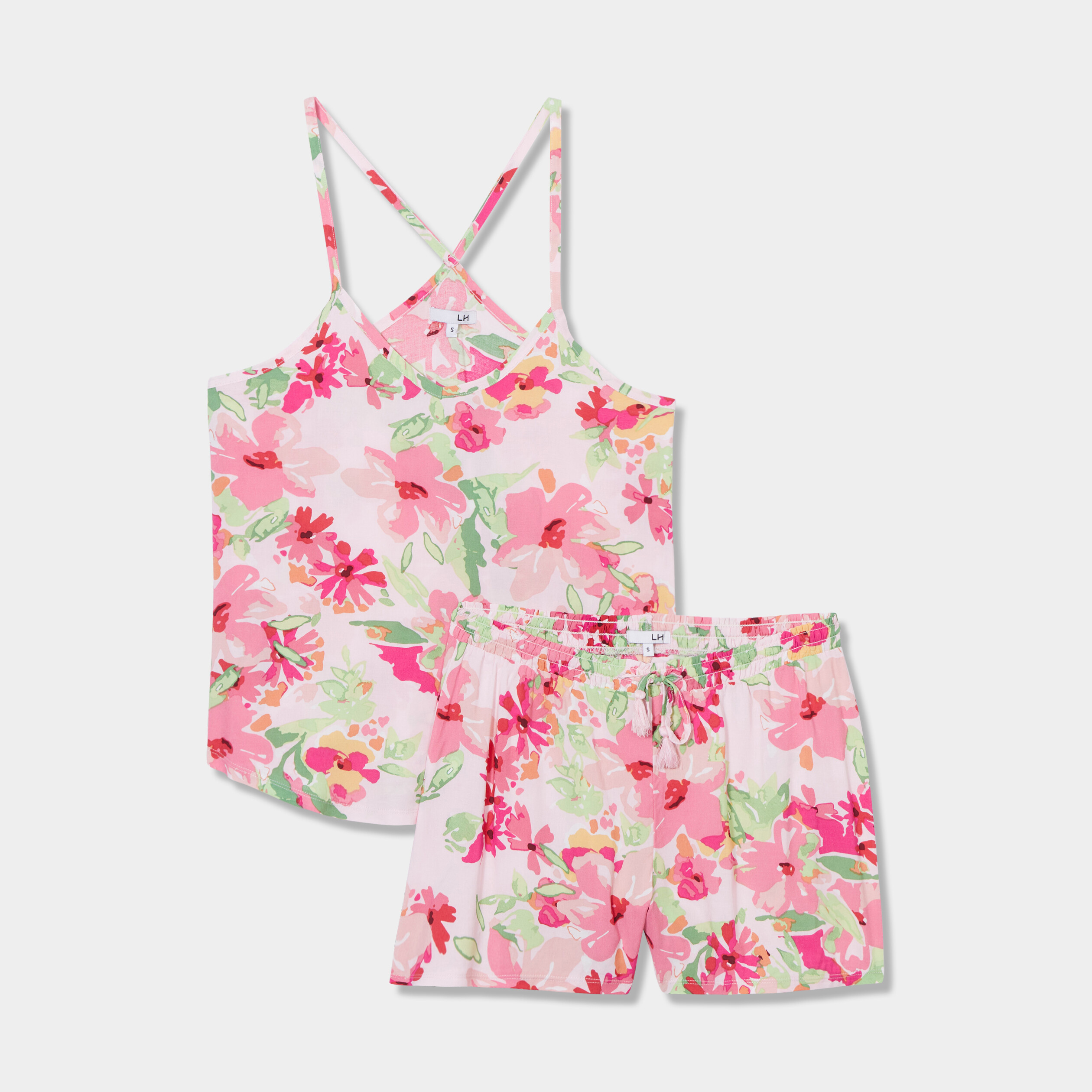 ensemble pyjama short 2 pieces rose femme Ensemble pyjama short 2 pièces rose femme