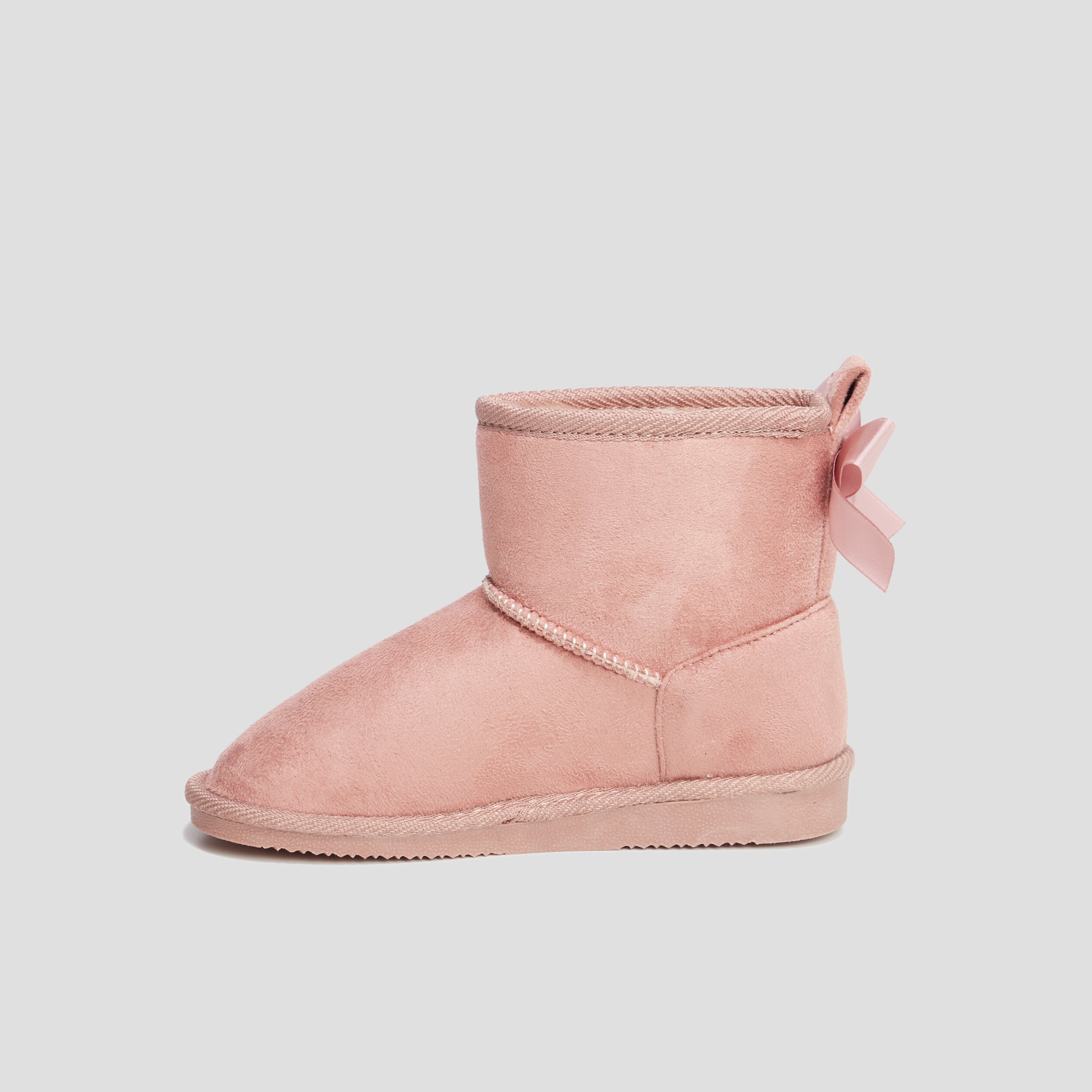 bottines fourrees noeud effet satin rose fille Bottines fourrées noeud effet satin rose fille