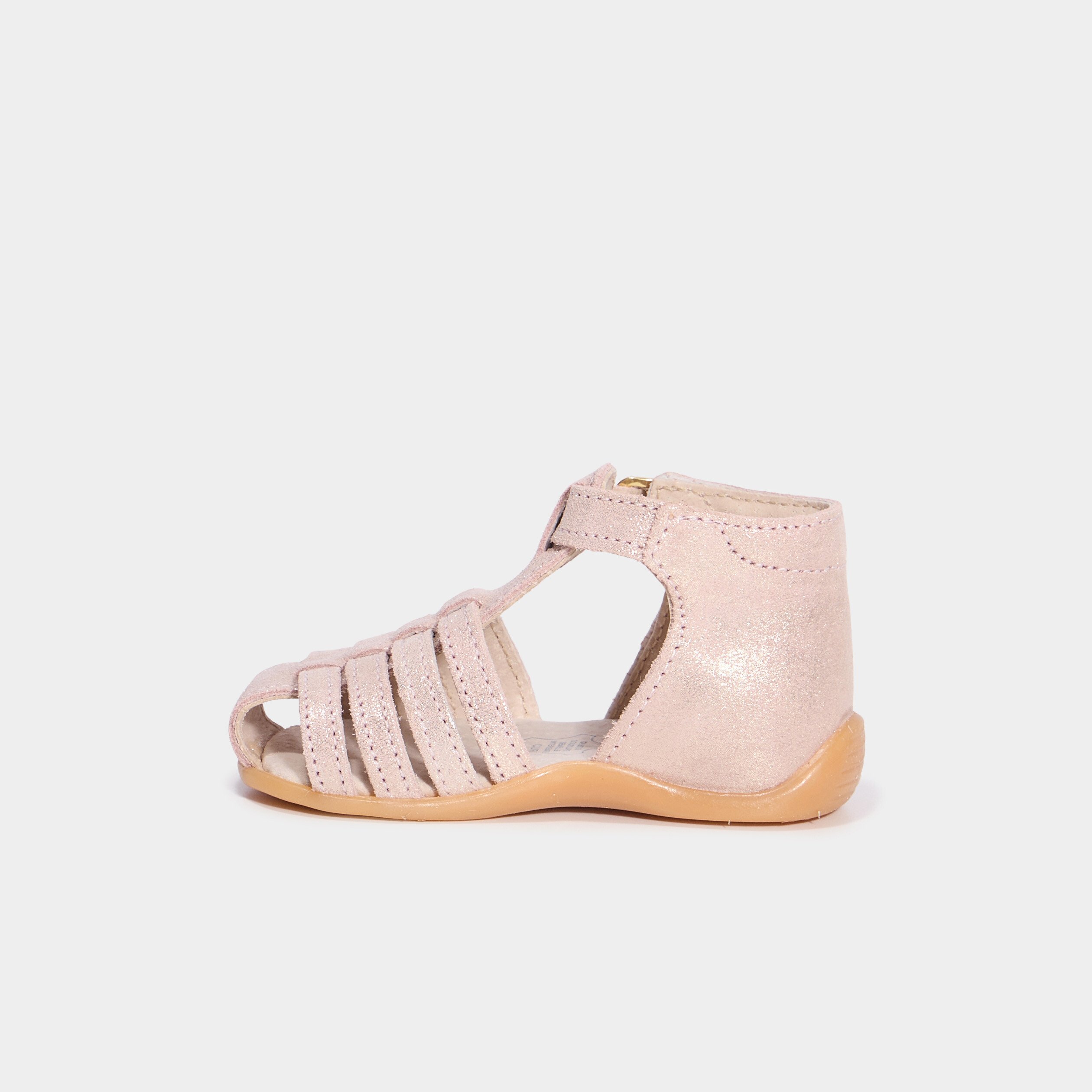 sandales en cuir rose bebef Sandales en cuir rose bébé fille