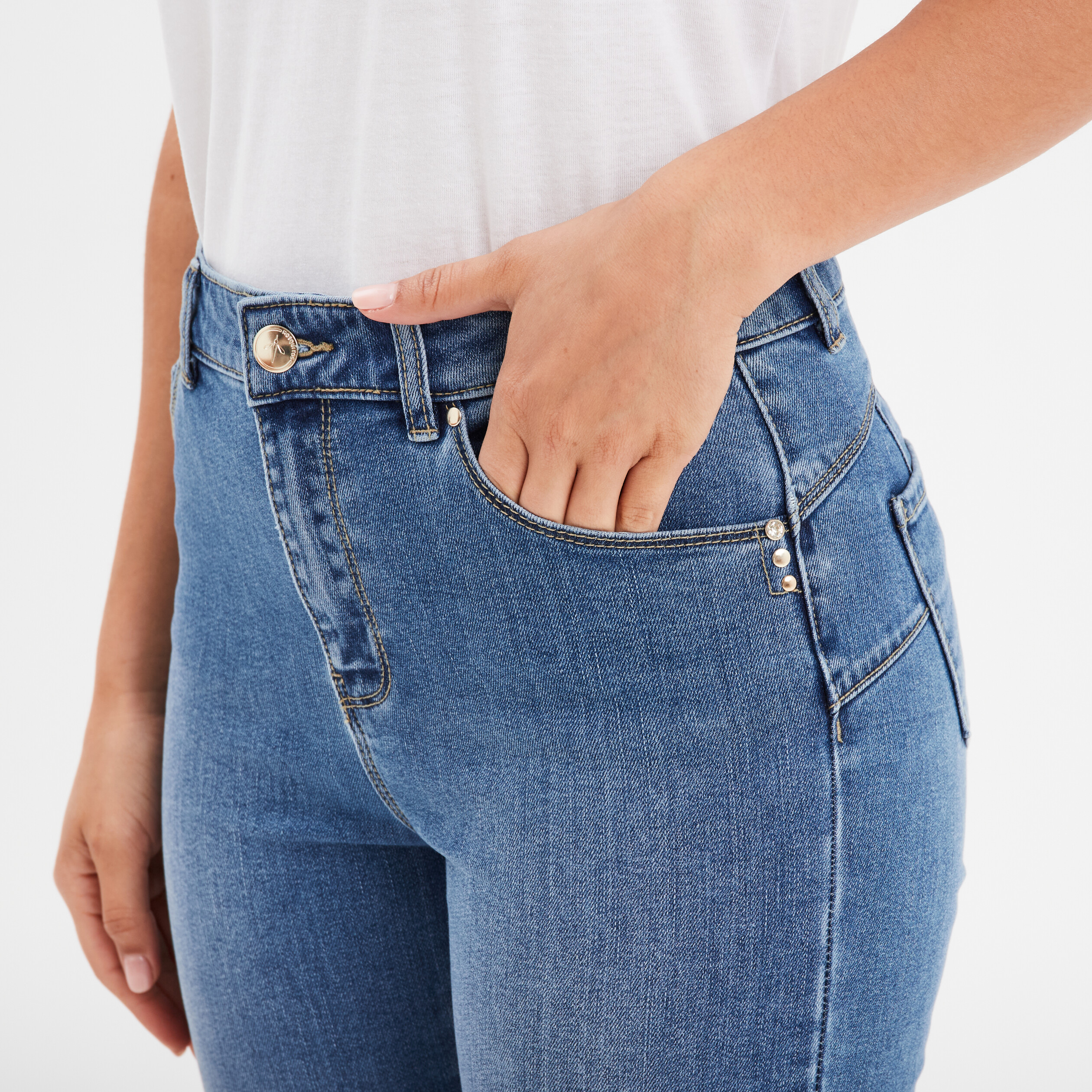 jeans flare push up 78eme mosquitos denim double stone femme Jeans flare push up 7/8ème Mosquitos denim double stone femme