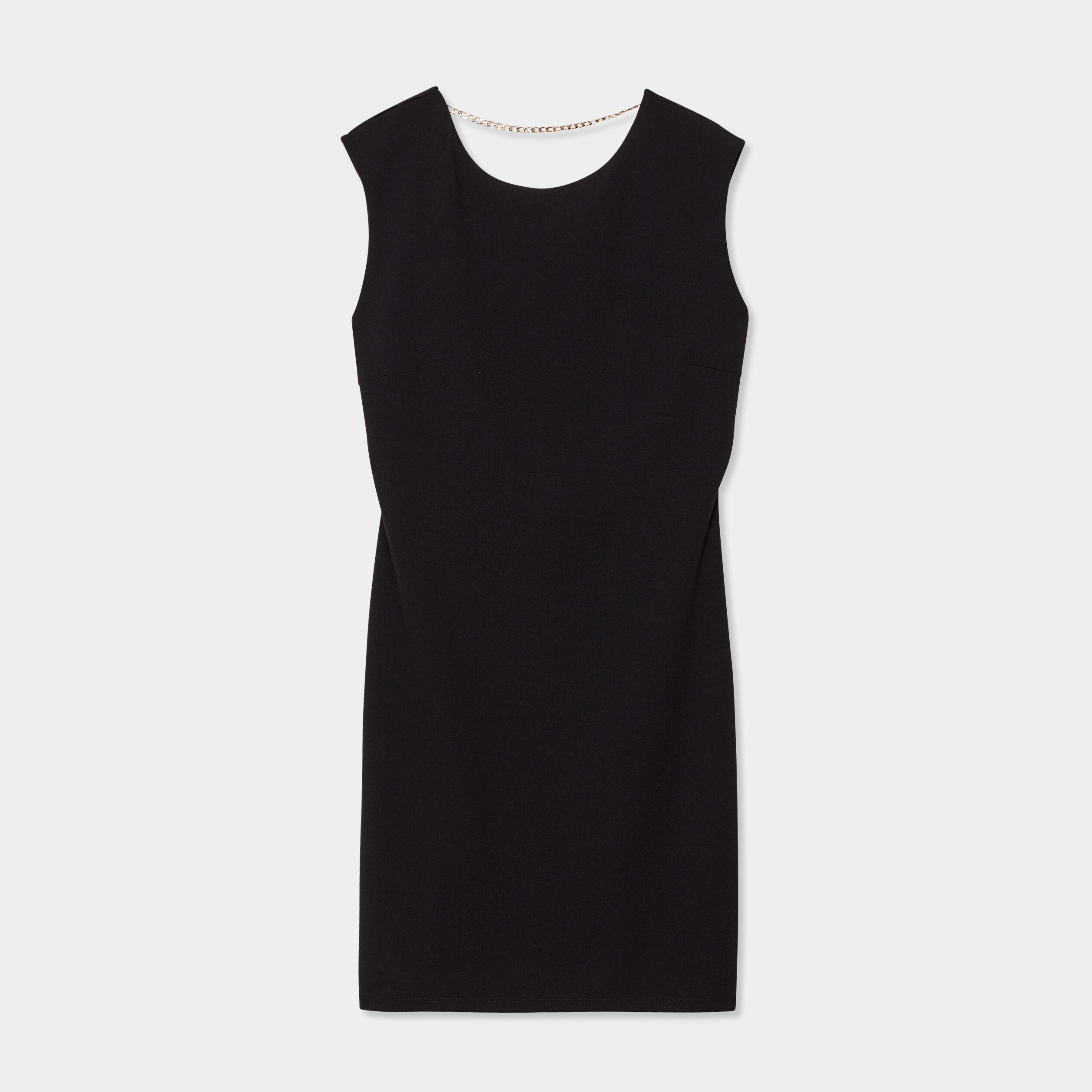 robe courte dos ouvert avec bijou noir femme Robe courte dos ouvert avec bijou noir femme