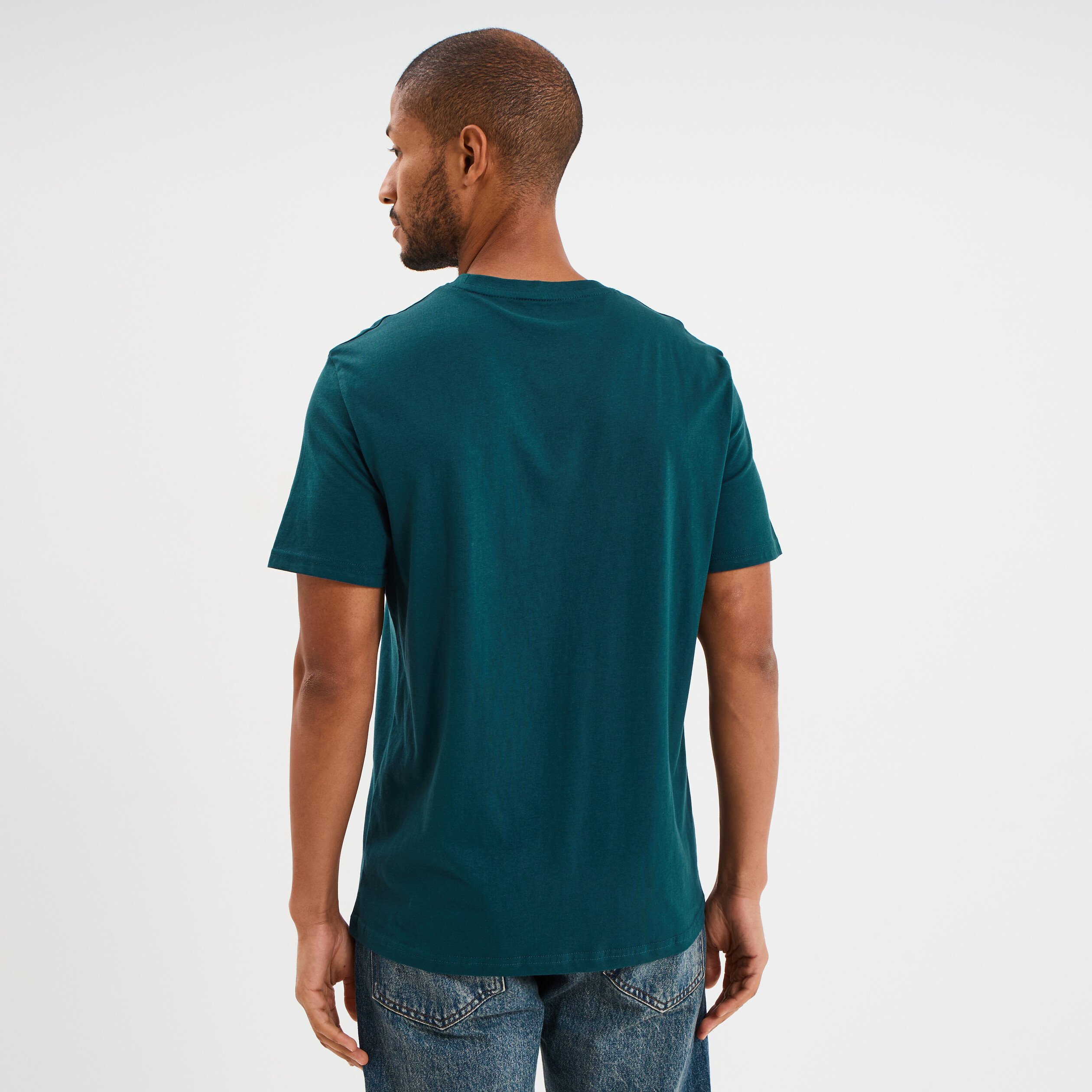 t shirt droit manches courtes coton bleu canard homme T-shirt droit manches courtes coton bleu canard homme