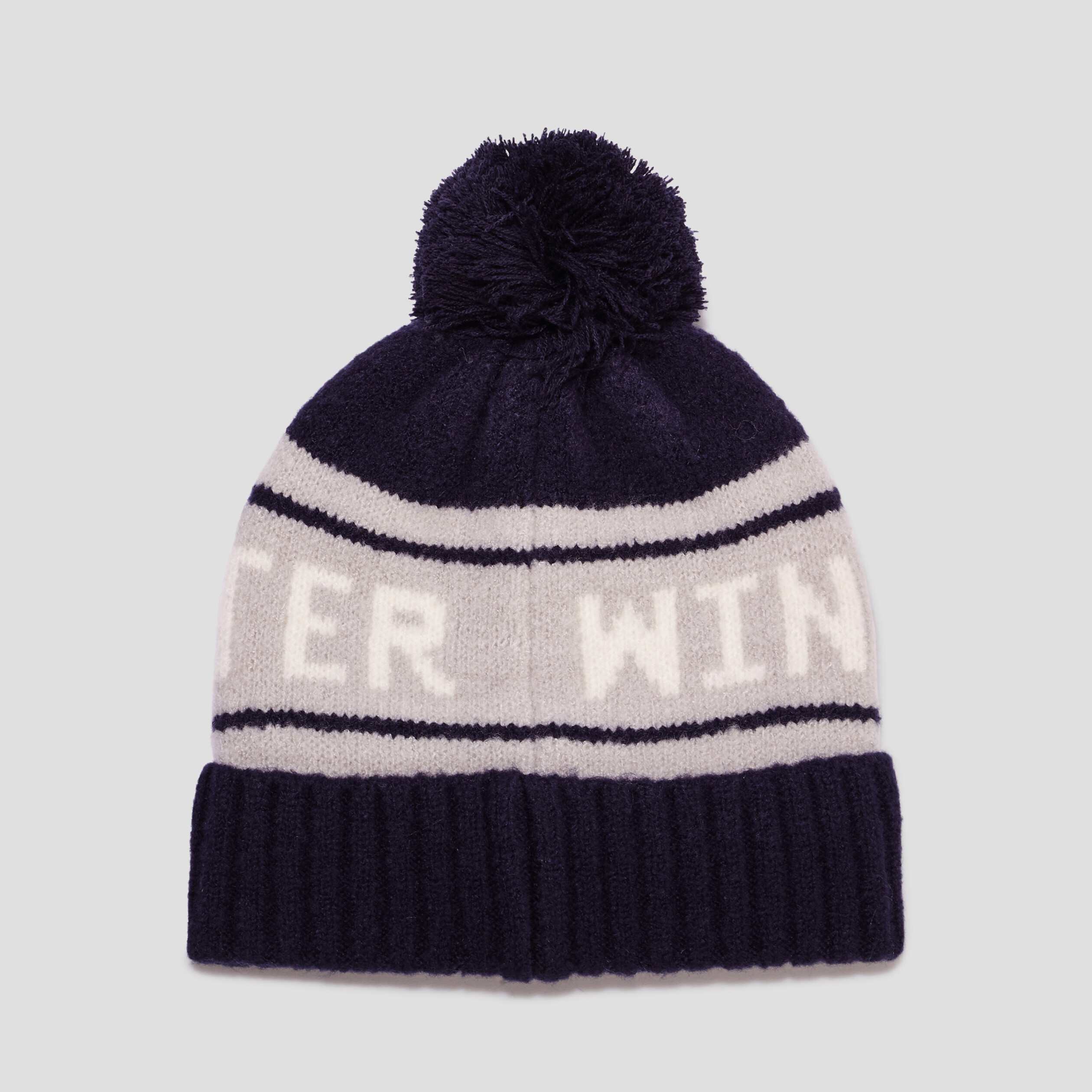 Bonnet à pompon multicolore garçon