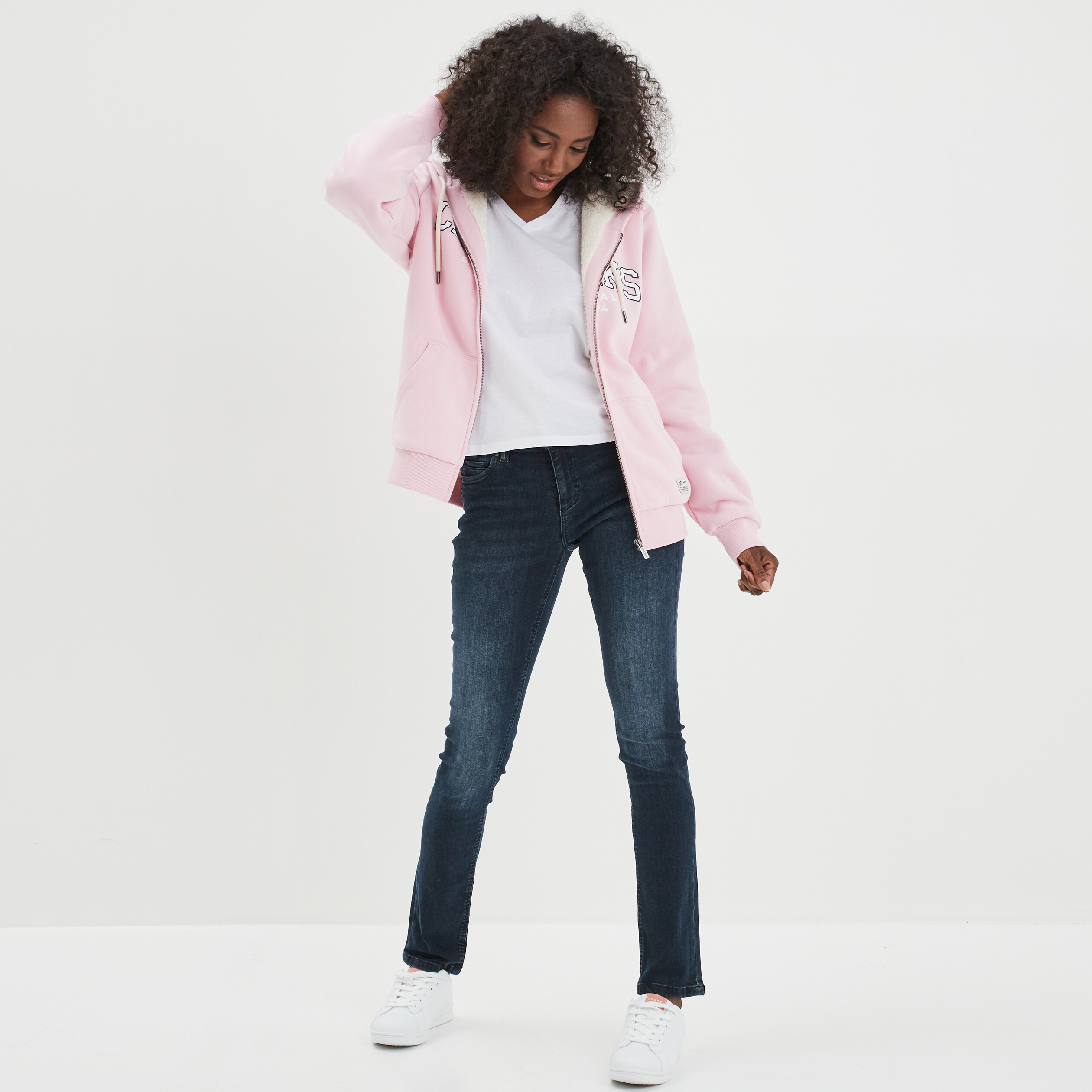 Sweat zippé sherpa femme online