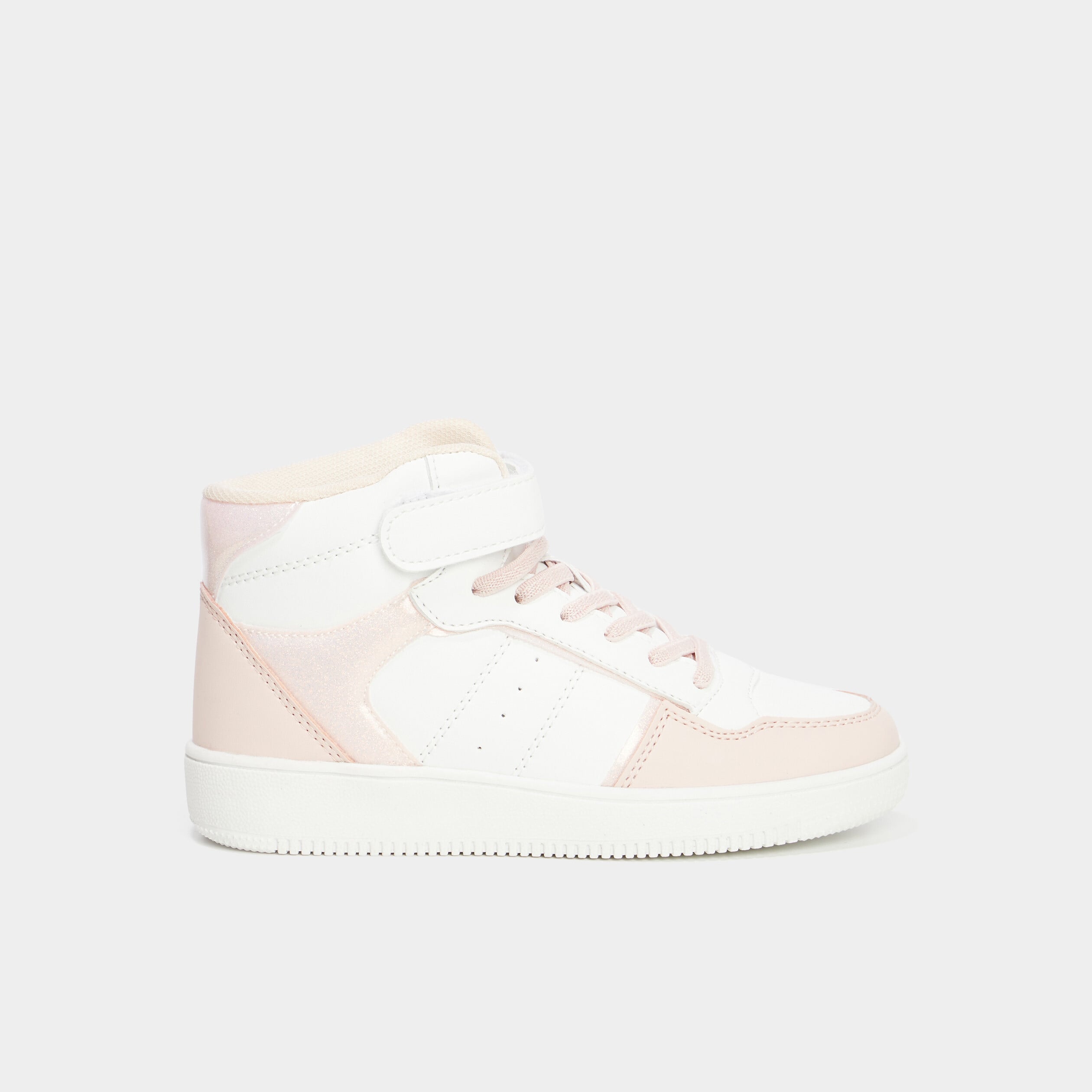 Baskets montantes &agrave; scratchs Iconic rose corail fille