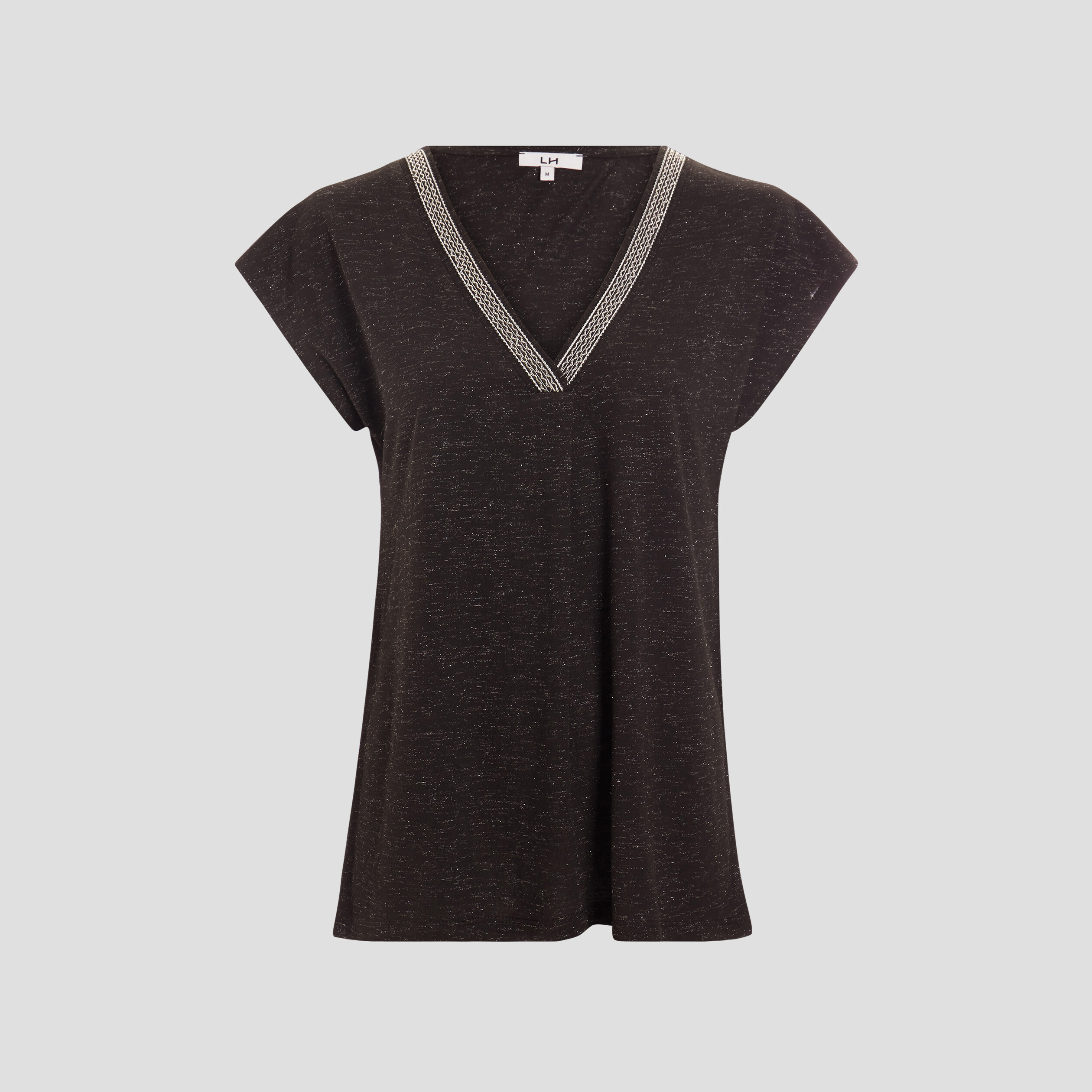 T-shirt manches courtes noir femme